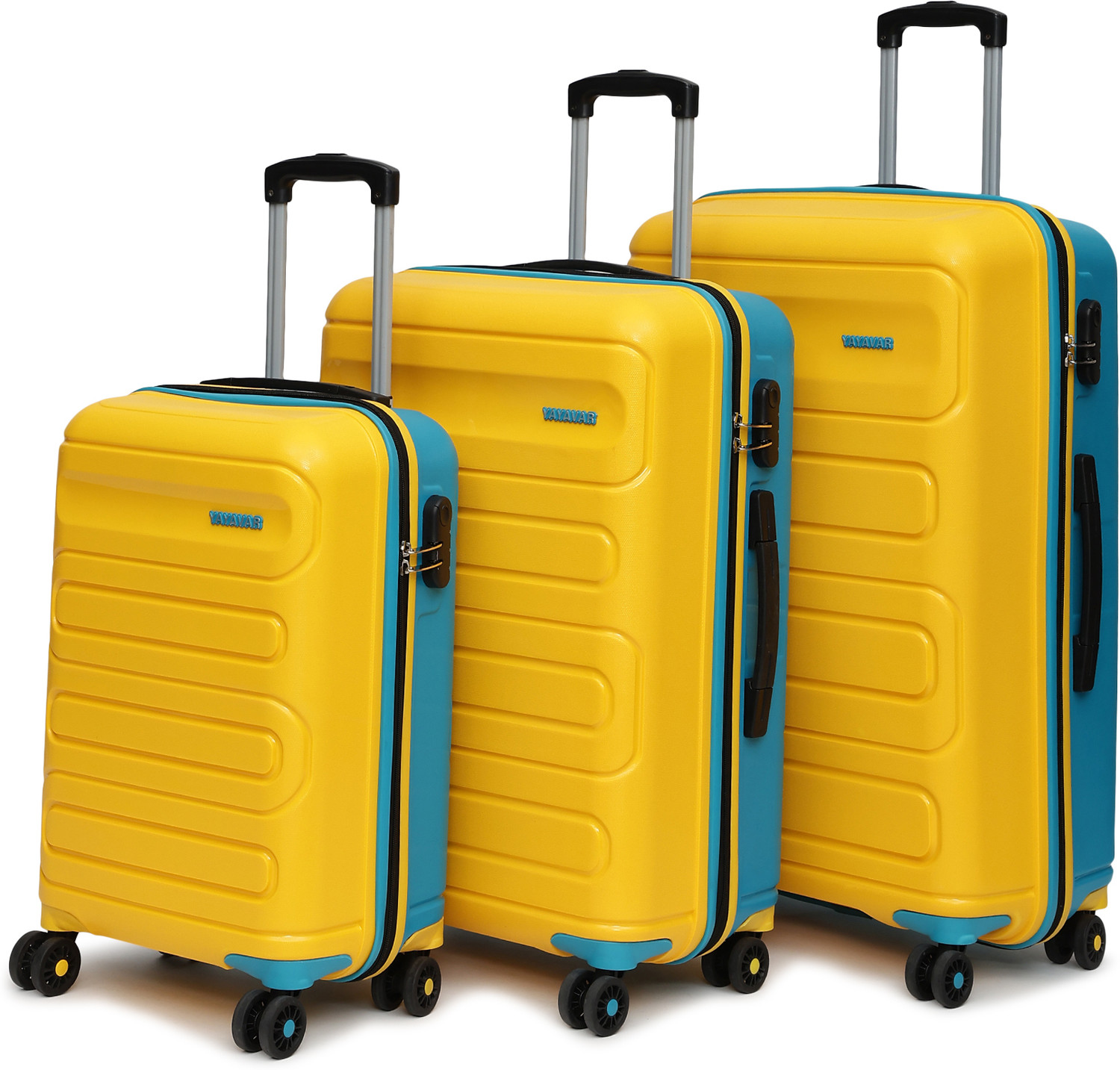 Image of YAYAVAR TOKYO REMIX FunColours UNBREAKABLE PREMIUM RANGE(5 YEARS INTERNATIONAL WARRANTY) Cabin & Check-in Set 8 Wheels - 28 inch