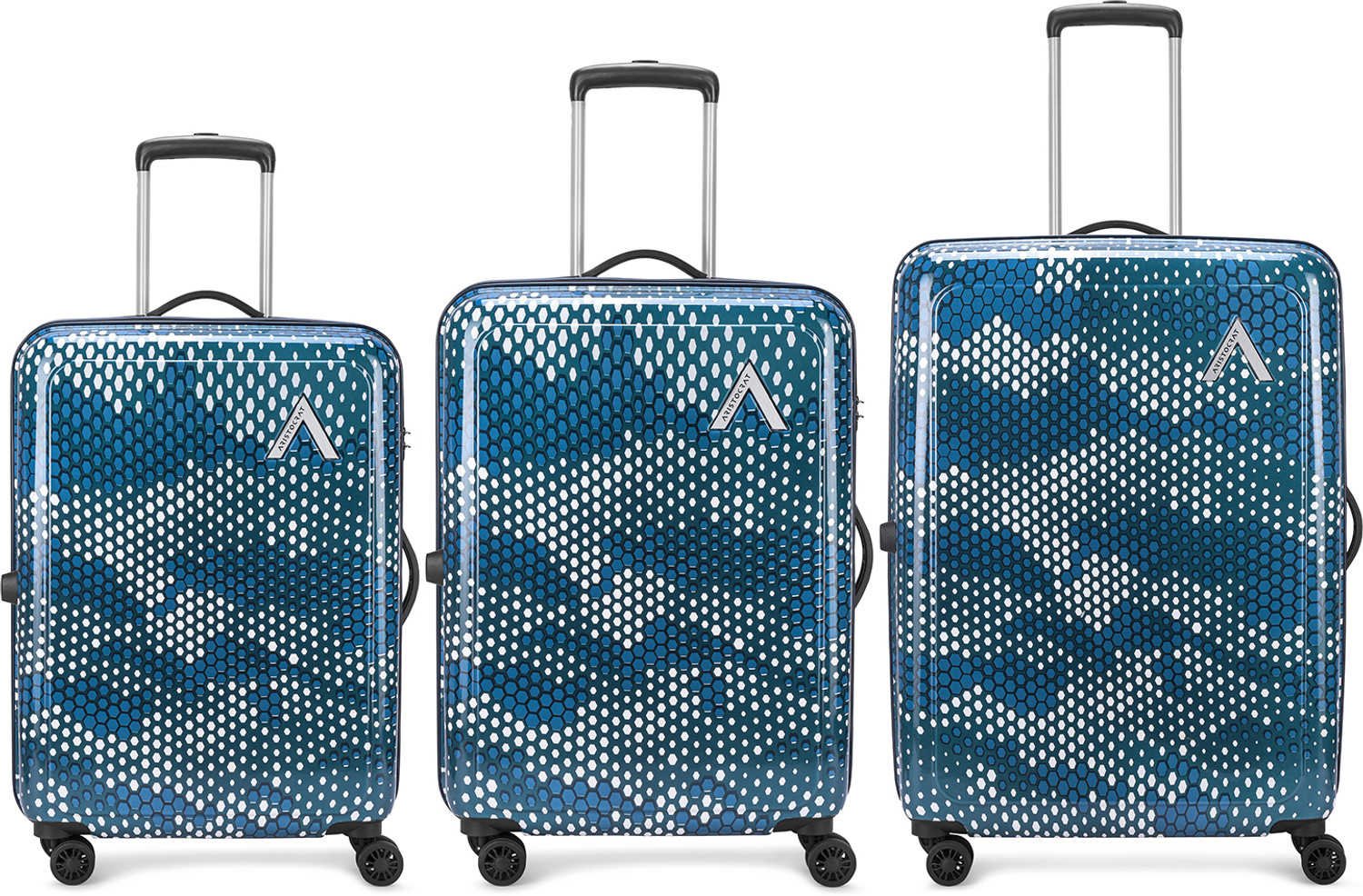 Image of ARISTOCRAT Combat Set of 3 Trolley Bag 53.5,63.5 & 73.2cm | Hard Luggage | Combination Lock Cabin & Check-in Set 8 Wheels - 29 Inch