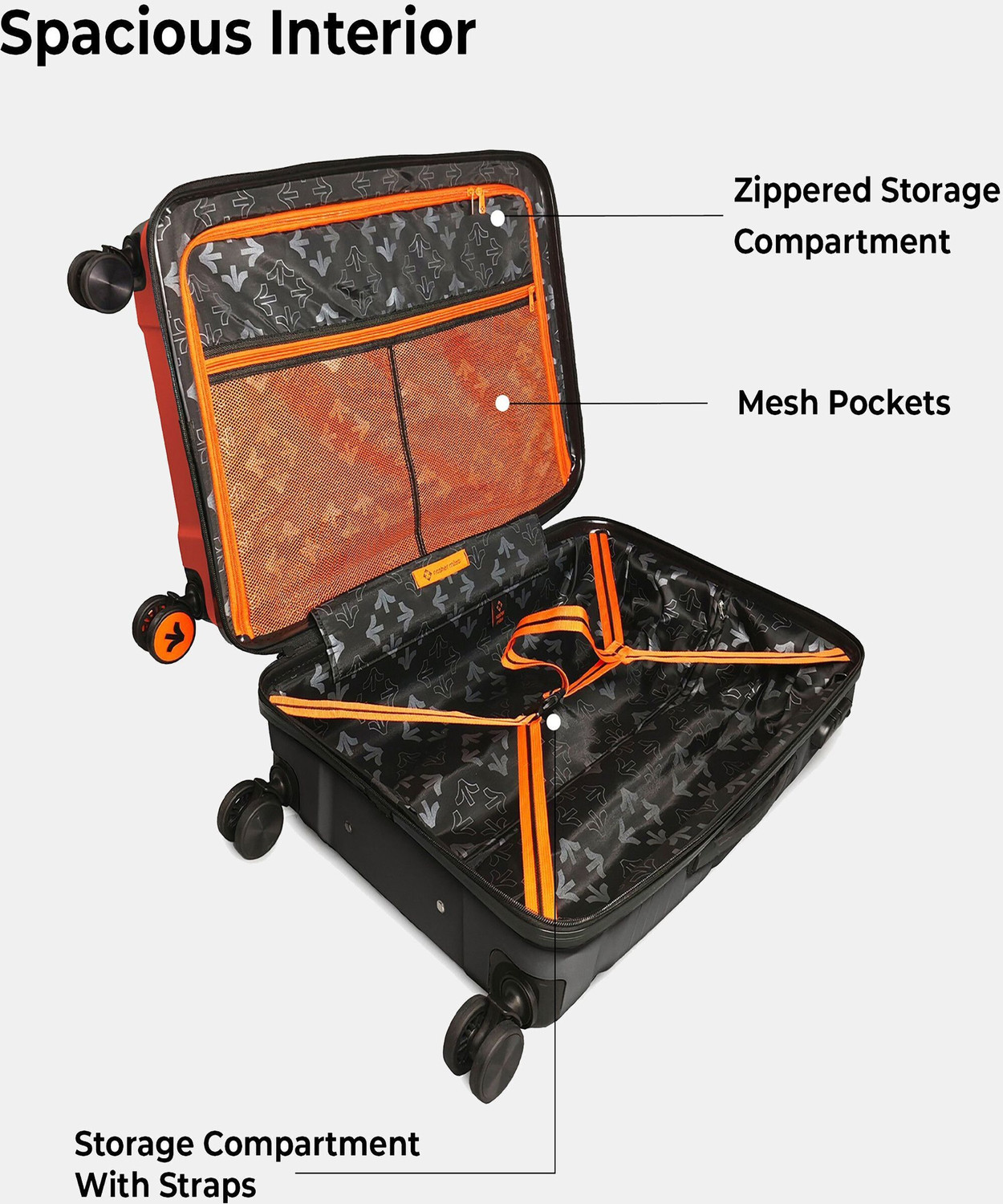 Image of NASHER MILES Nicobar Dual Tone Polypropylene Set of 3 Trolley Bags (55, 65 & 75 cm) Check-in Suitcase 8 Wheels - 28 inch