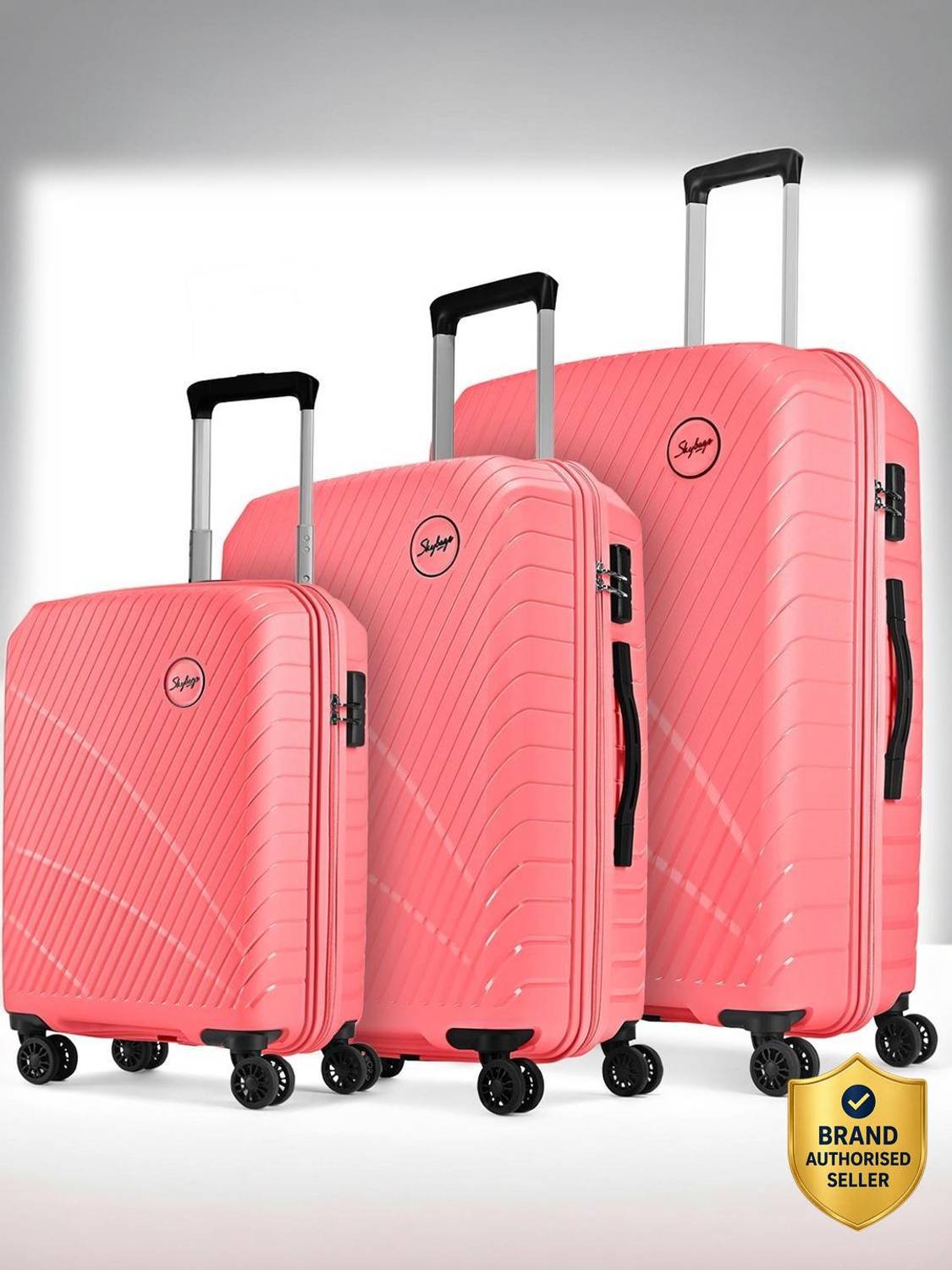 SKYBAGS Streax Set of 3 Trolley Bag 55, 66 & 76cm | Hard Luggage | Combination Lock Cabin & Check-in Set 8 Wheels - 30 inch