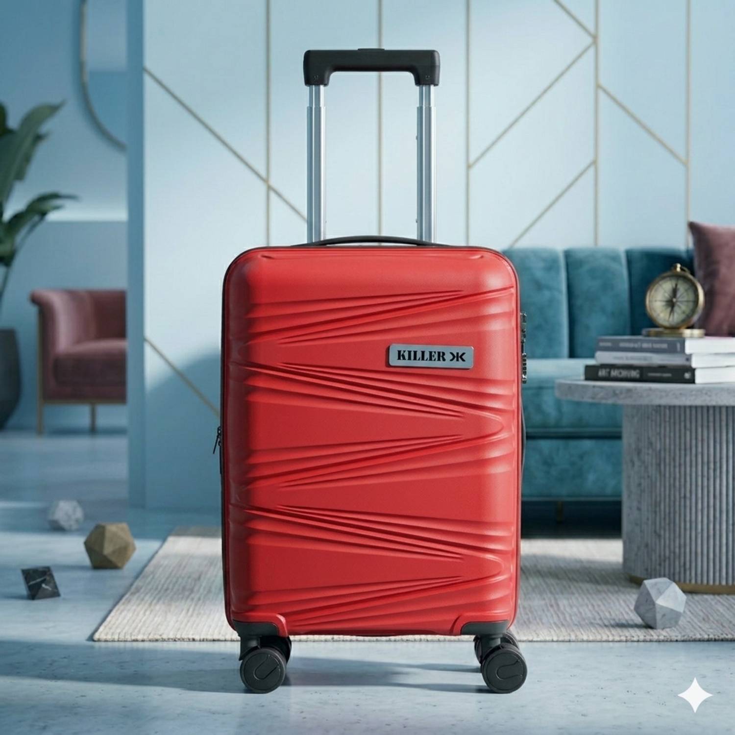 KILLER Hard Sided Spinners, Expandable Travel & Luggage Bags Trolley Bag Expandable Cabin Suitcase 4 Wheels - 20 inch