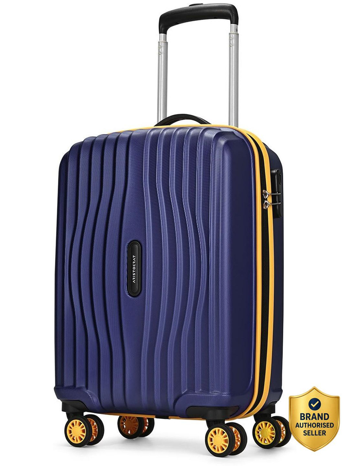 Image of ARISTOCRAT Vortex Plus Cabin Trolley Bag | Small Hard Luggage with Combination Lock Cabin Suitcase 8 Wheels - 22 Inch