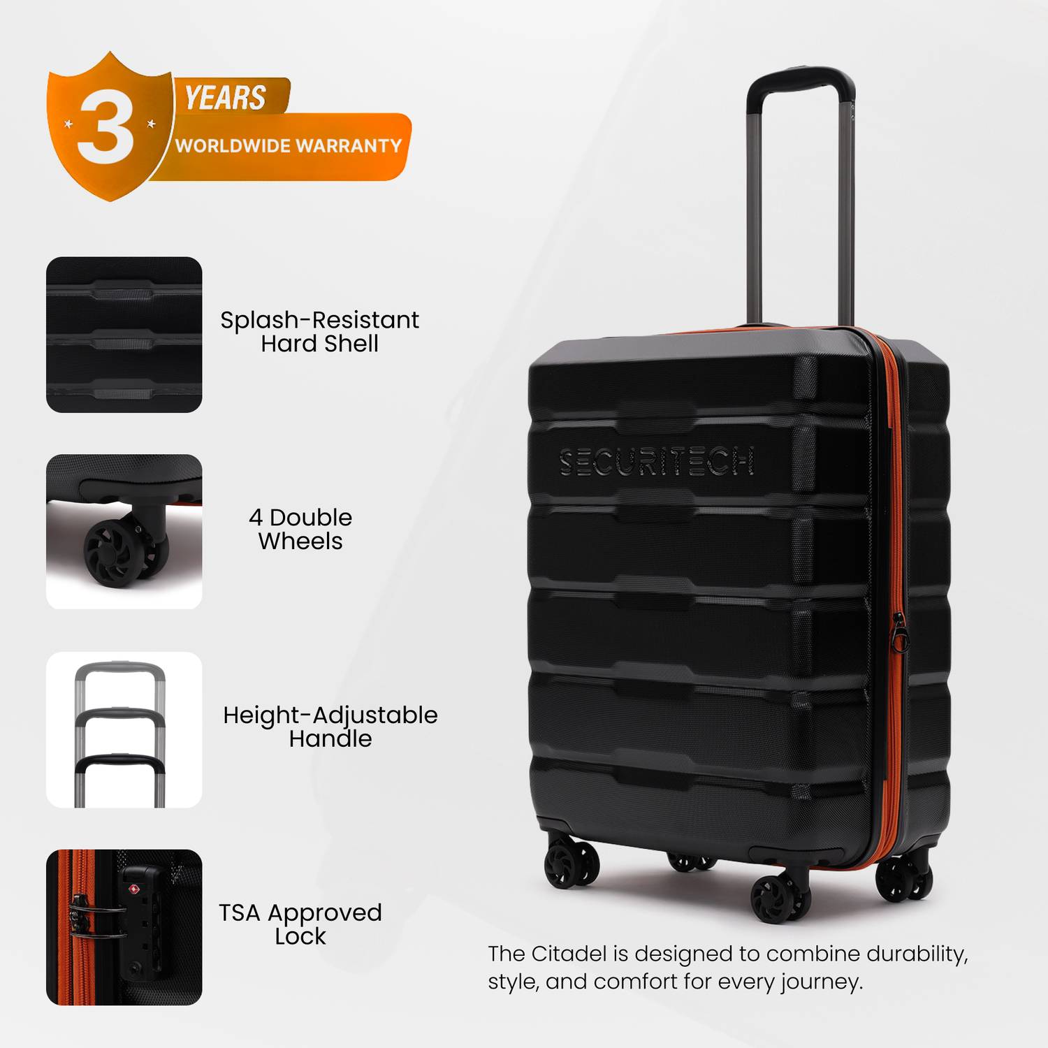 SECURITECH CITADEL 26 Inch Expandable Suitcase - Image 5