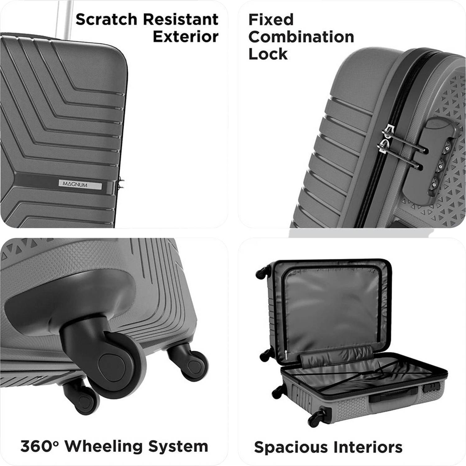 Safari Zeno 75 Check-in Suitcase 4 Wheels - 30 Inches Dark Grey