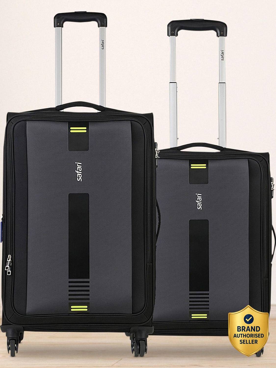 SAFARI GAMMA Set of 2 (Small 55cm | Medium 65cm) 4W Expandable  Check-in Suitcase 4 Wheels - 26 inch