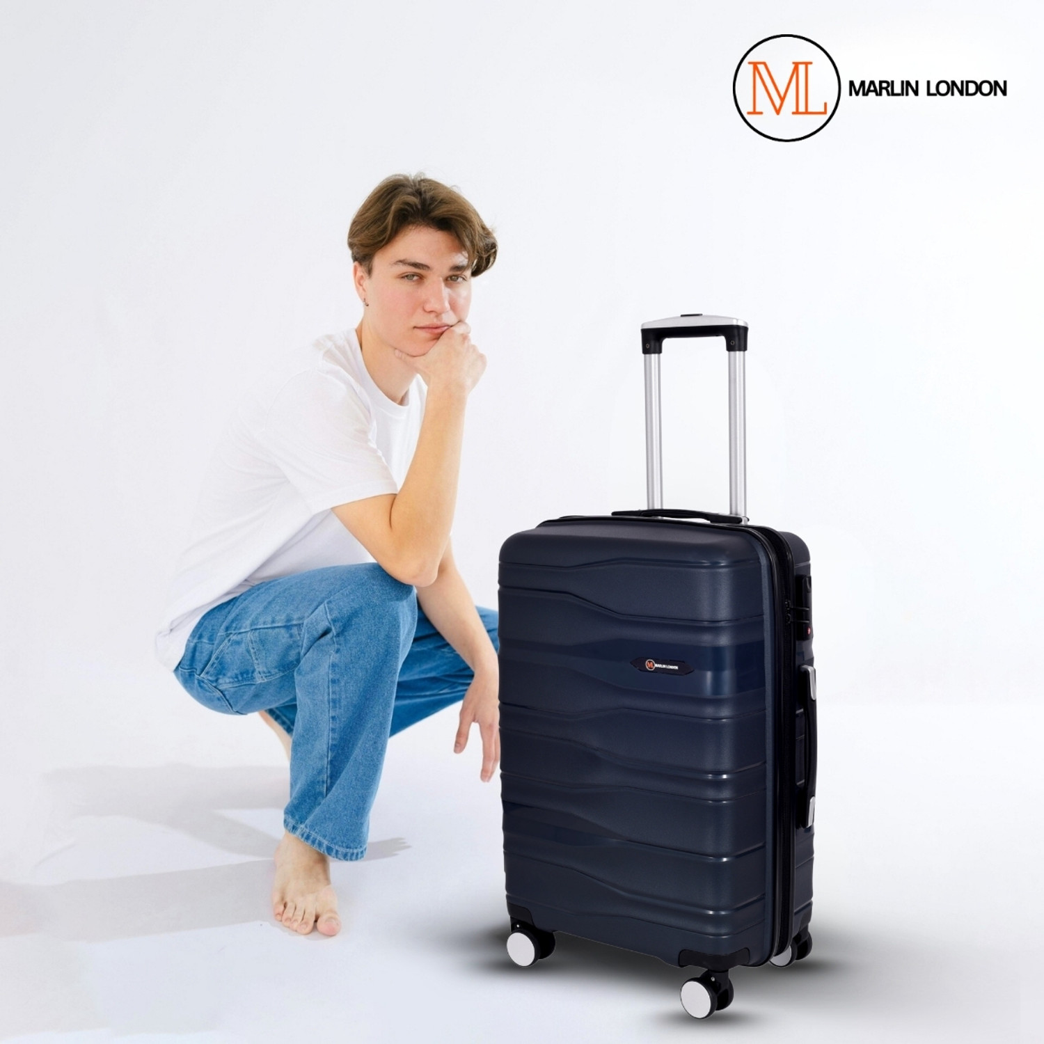 Image of Marlin London UDAAN Light-Weight & Durable Polyproylene Hard Luggage Check-in Suitcase 8 Wheels - 28 inch