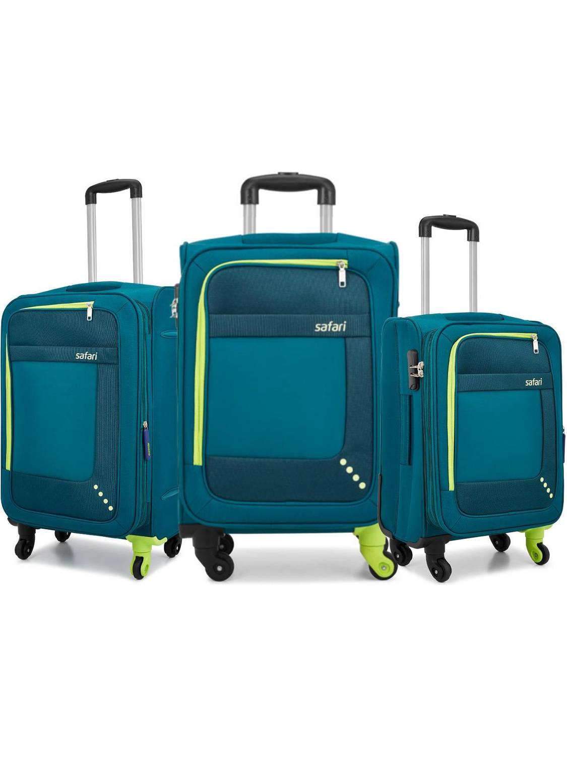 SAFARI STAR 55/65/75 4W TEAL Expandable Cabin & Check-in Set 4 Wheels - 26 Inches
