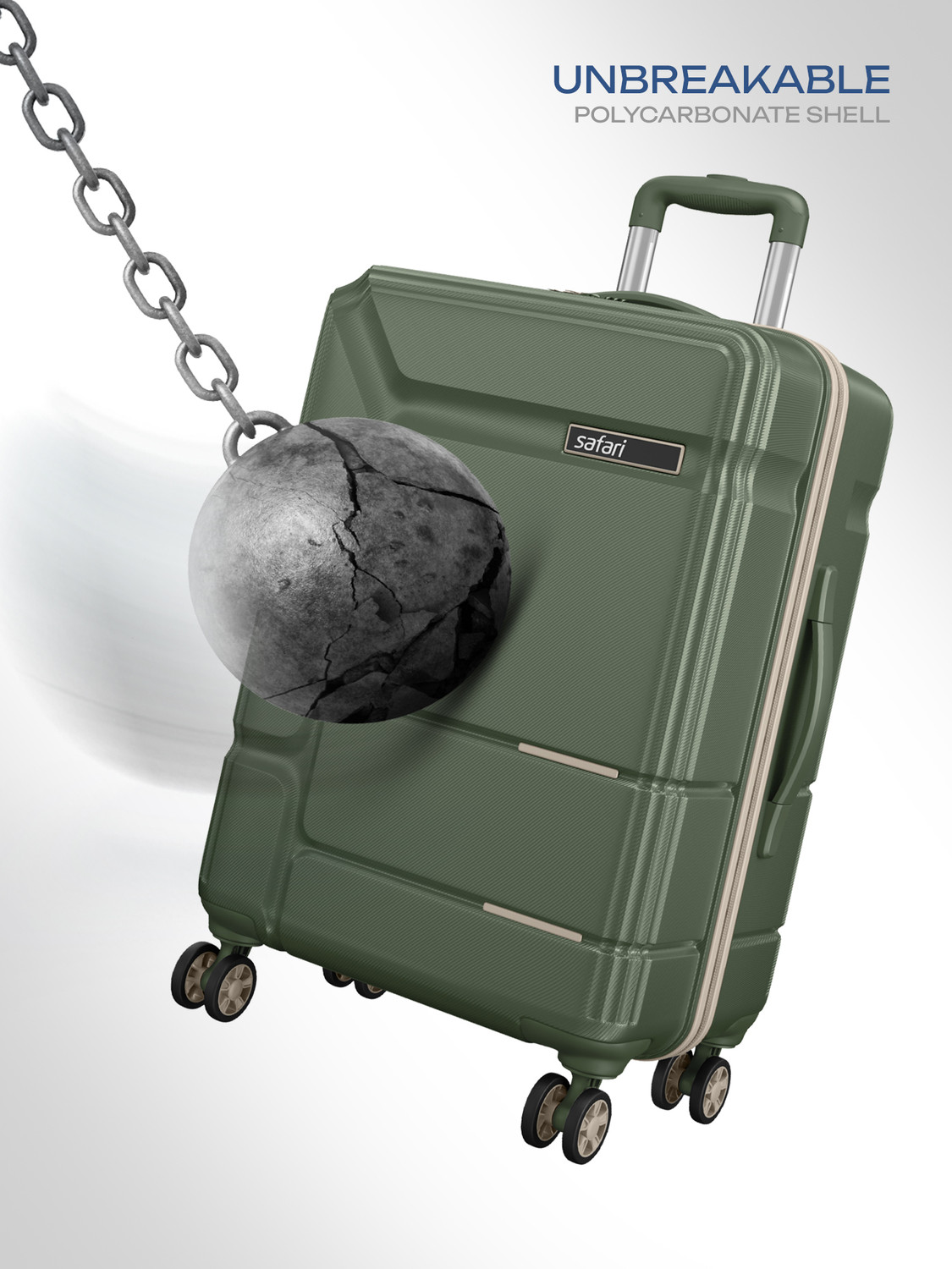Image of SAFARI SQUADRON 77 4W DUSK GREEN Check-in Suitcase 8 Wheels - 30 Inches