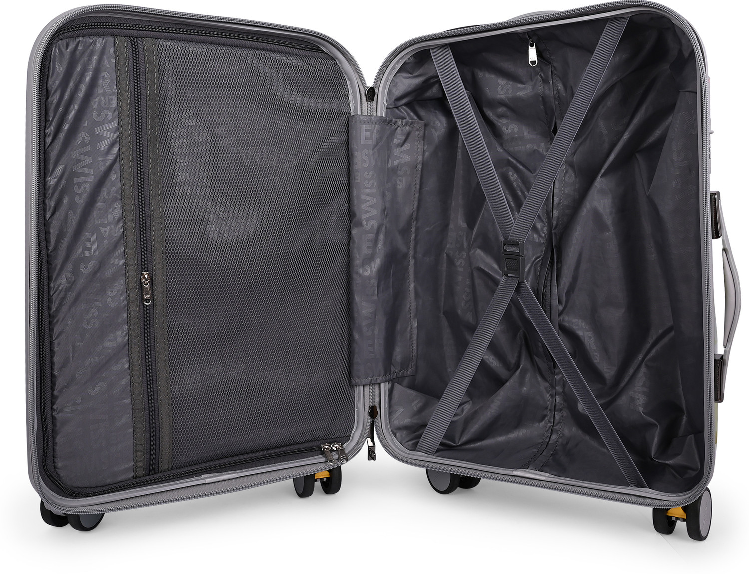 Image of Swiss Era Shelton Printed Polycarbonate Luggage Trolley Suitcase Check-in Suitcase 8 Wheels - 24 inch