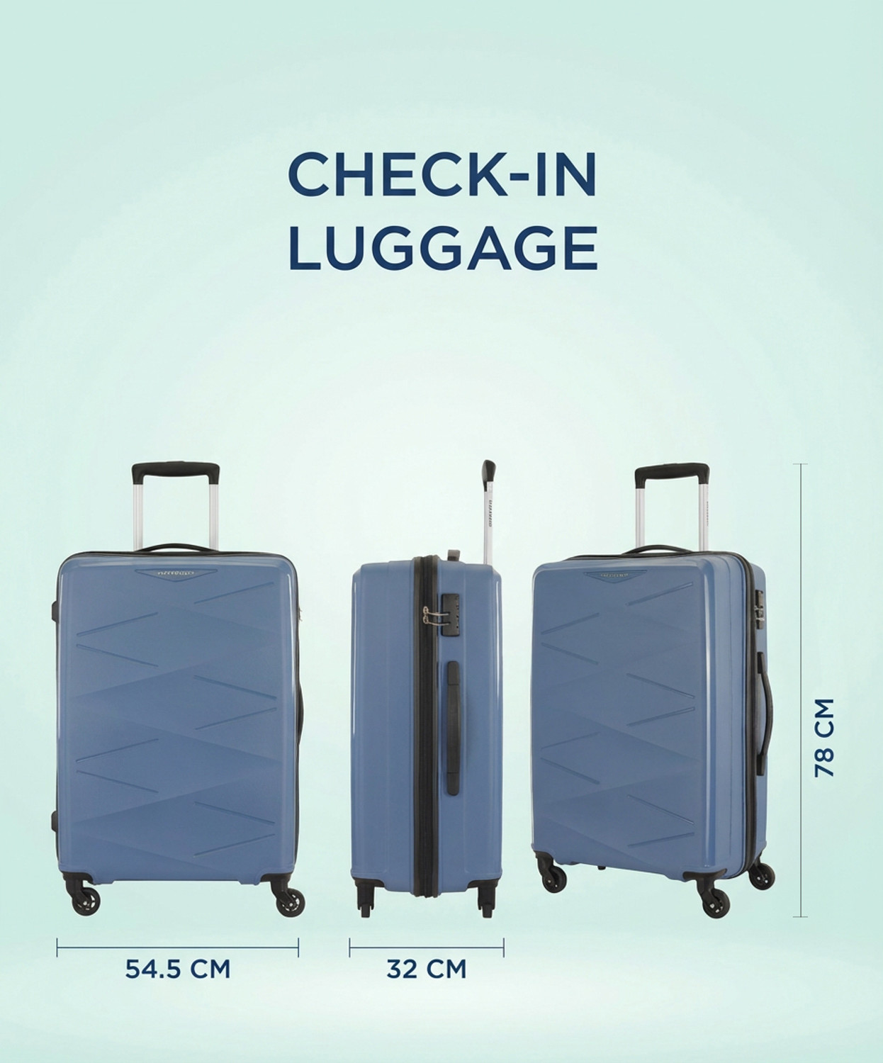 Image of Kamiliant by American Tourister (Small 55 Cm | Medium 68 Cm | Large 79 Cm)Combination Lock-Triprism Cabin & Check-in Set 4 Wheels - 30 inches