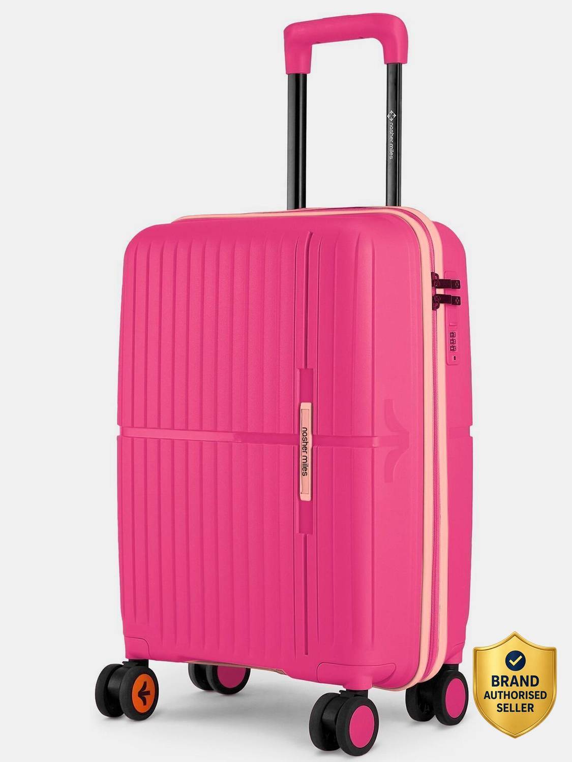 NASHER MILES Springfield Hard-Sided Polypropylene Luggage Pink 55cm Trolley Bag Cabin Suitcase 8 Wheels - 20 inch Pink - Price in India | Flipkart.com