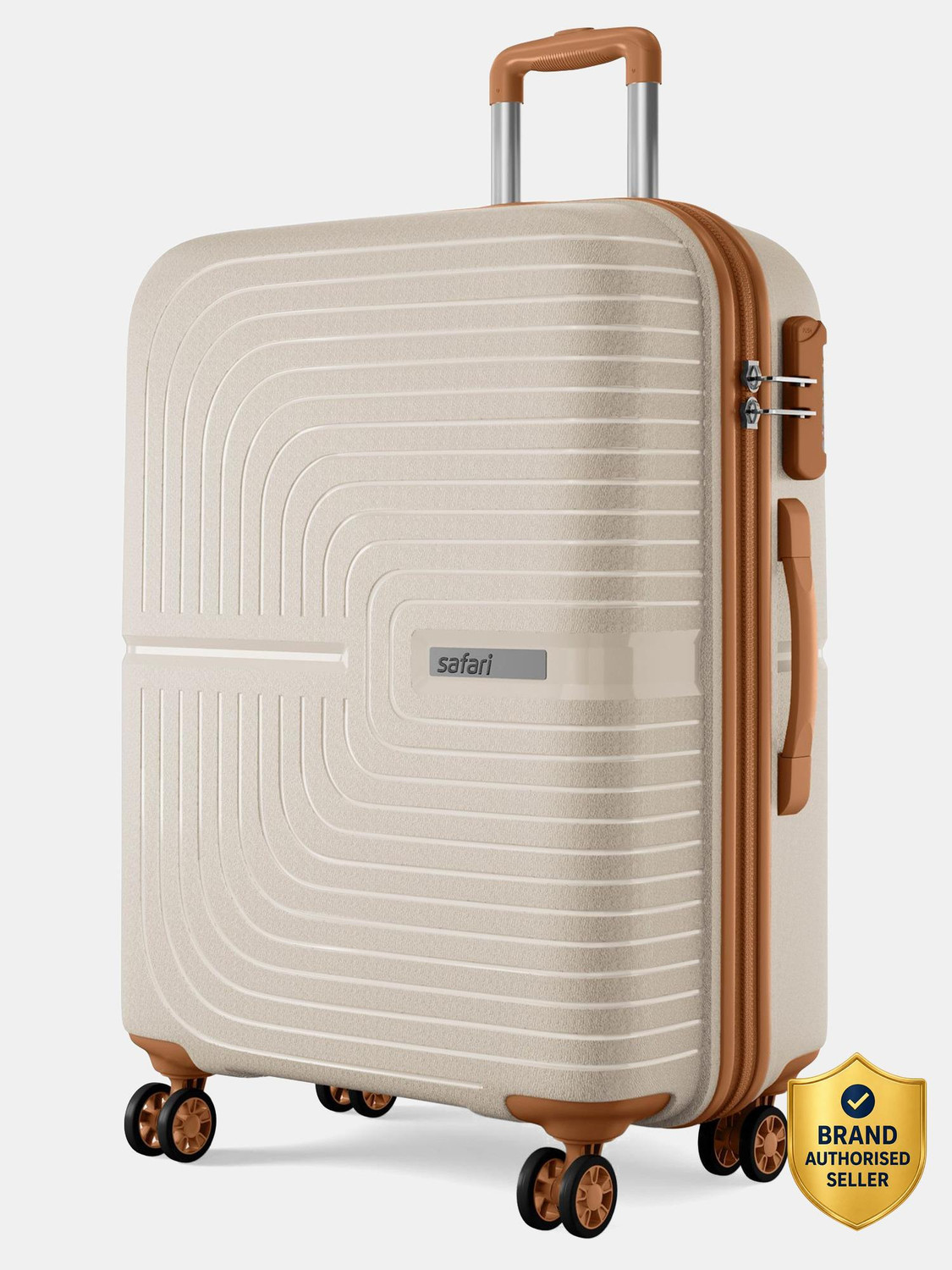 Image of SAFARI Eclipse Neo 75 4W Luxury Beige Check-in Suitcase 8 Wheels - 30 Inches