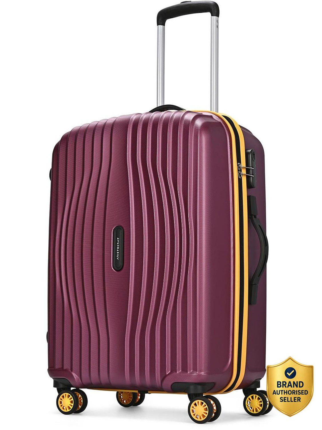 Image of ARISTOCRAT Vortex Plus Check-in Trolley Bag | Medium Hard Luggage with Combination Lock Check-in Suitcase 8 Wheels - 26 Inch