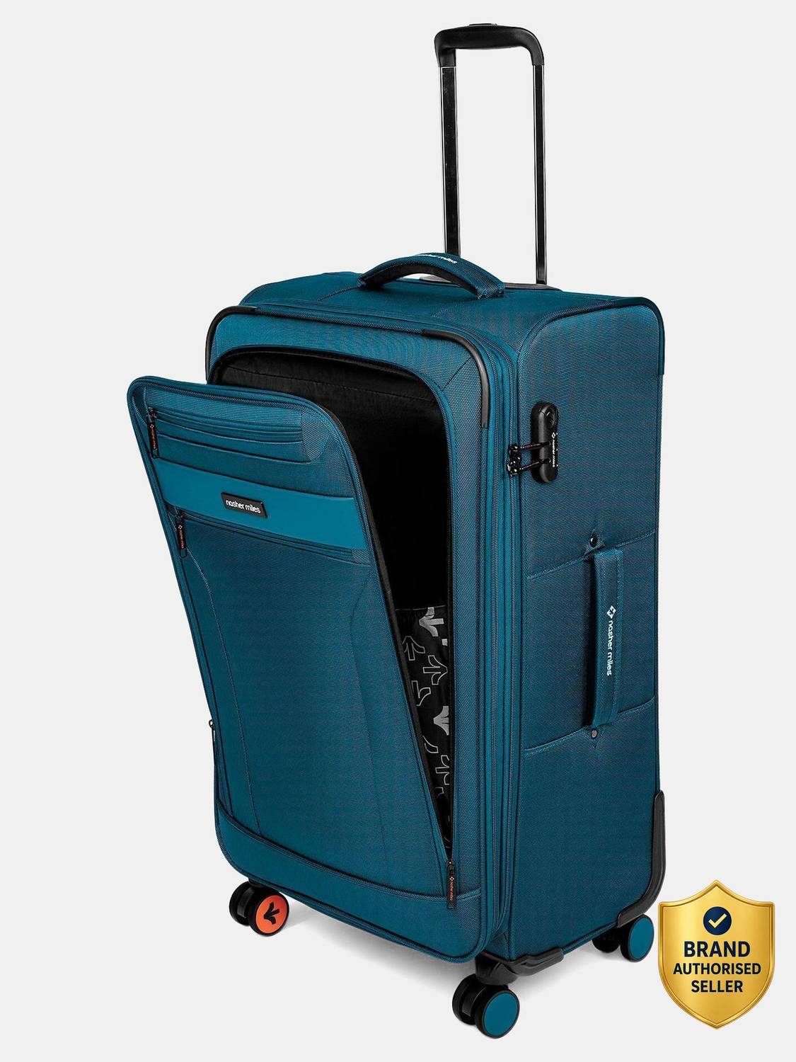 NASHER MILES Large Check-in Suitcase (75 cm) 8 Wheels - Berlin Expander Soft-Sided Polyester 28 Inch Lightweight Travel Trolley Bag - Teal deal from flipkart