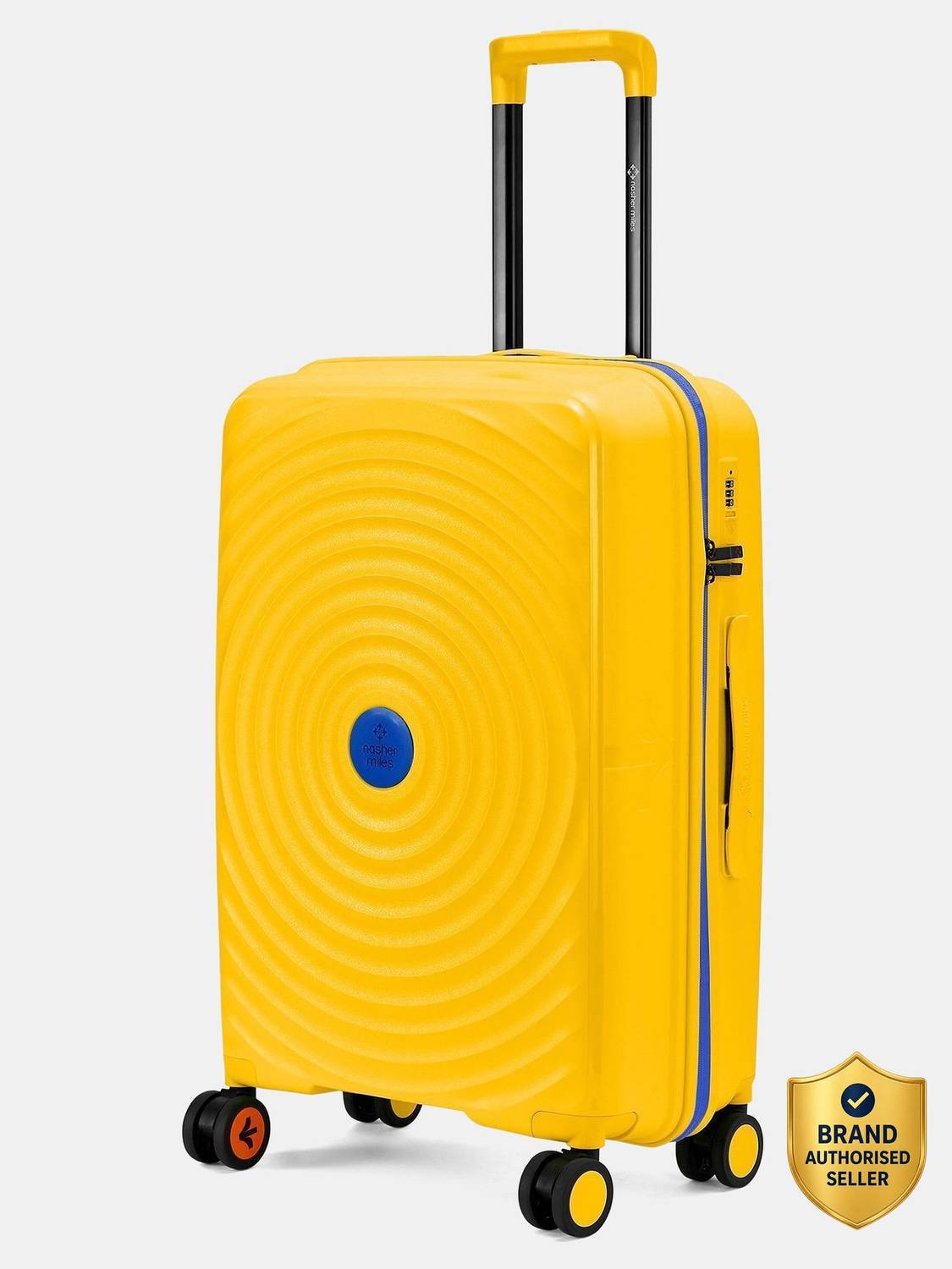 NASHER MILES Goa Polypropylene Hard-Sided 24 inch Spinner Trolley Bag for Travel &amp; Business Check-in Suitcase 8 Wheels - 24 inch Yellow Blue - Price in India | Flipkart.com
