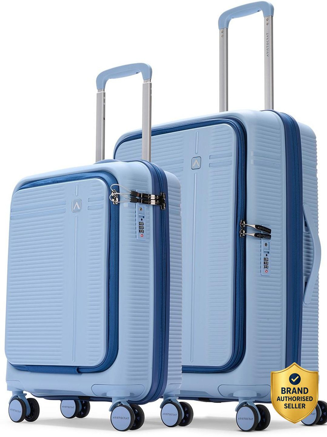 Image of ARISTOCRAT Solana Set of 2 Trolley Bag | Hard Luggage with Laptop Compartment & TSA Lock Cabin & Check-in Set 8 Wheels - 26 inch