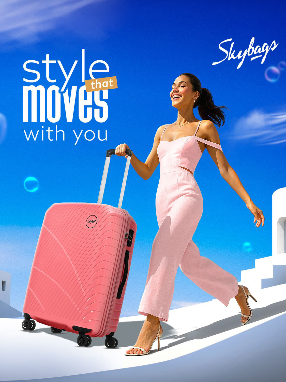 Image of SKYBAGS Streax Check-in Trolley Bag | Hard Luggage | Combination Lock with Sturdy Zipper Check-in Suitcase 8 Wheels - 26 inch