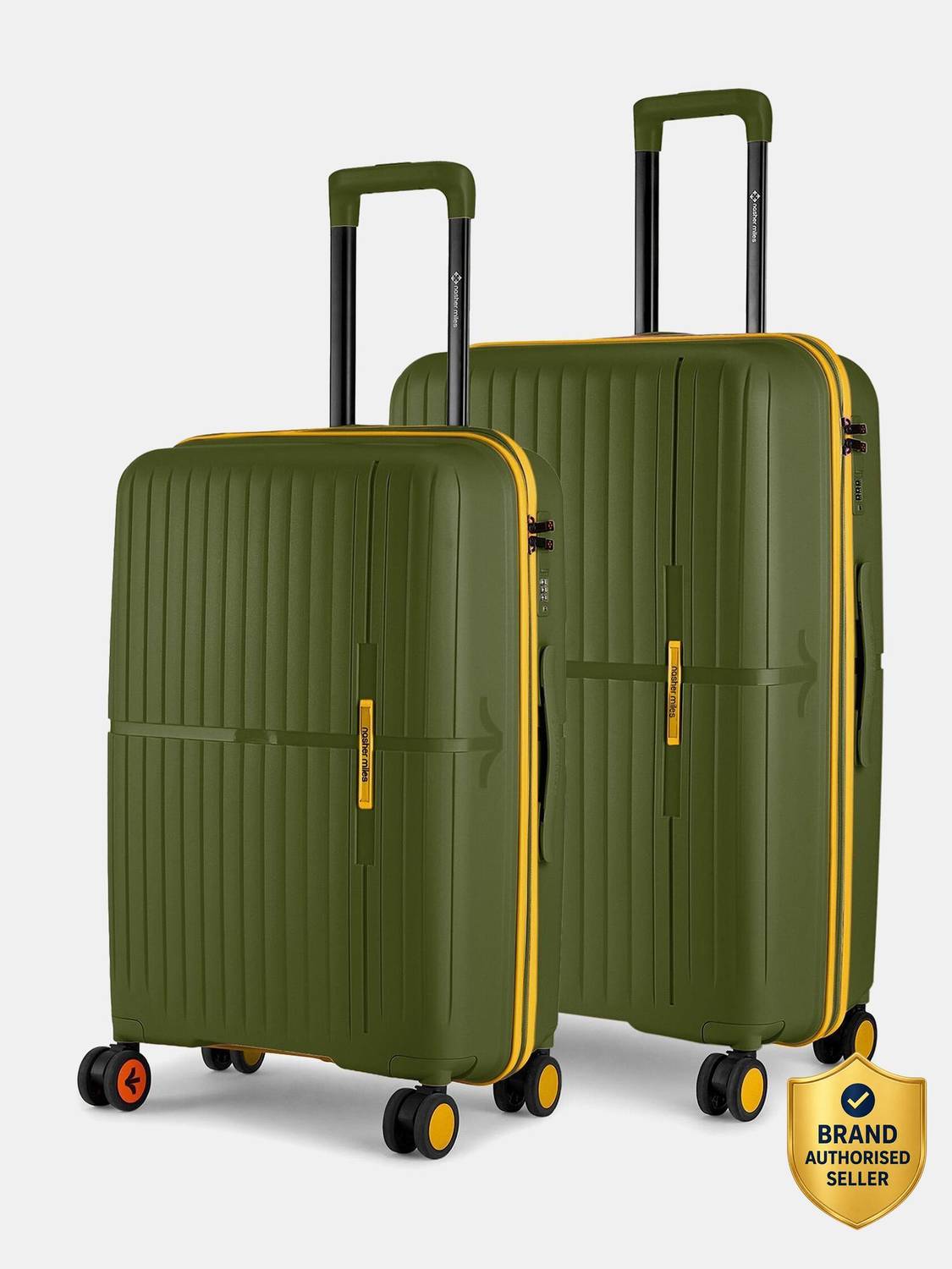 NASHER MILES Springfield Hard-Sided Polypropylene Luggage Set of 2 Trolley Bag for Travel Check-in Suitcase 8 Wheels - 28 inch