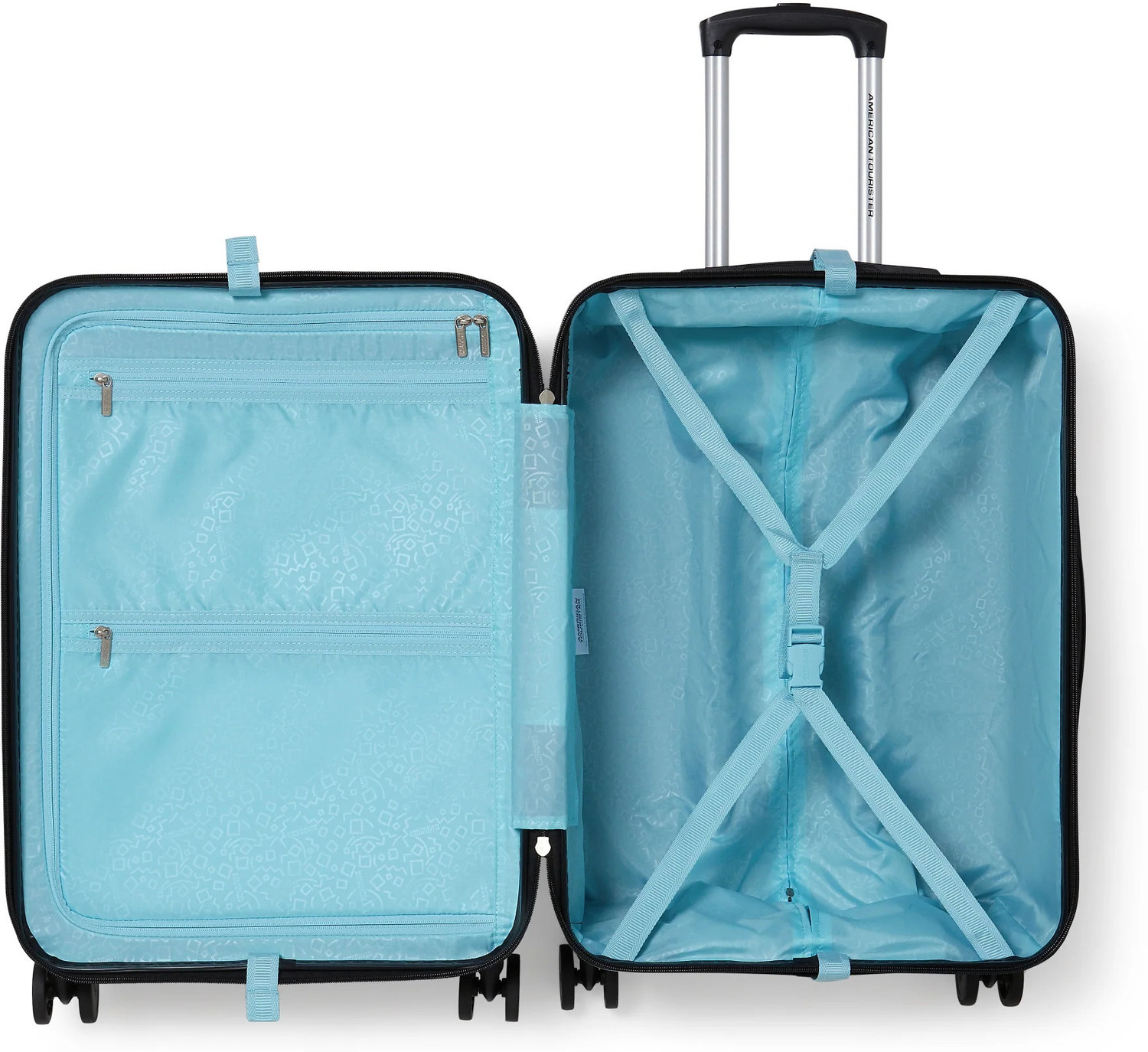 Image of AMERICAN TOURISTER Polycarbonate Suitcase trolley bag with scratch resistant,secure zipper,TSA lock Check-in Suitcase 8 Wheels - 30 inch