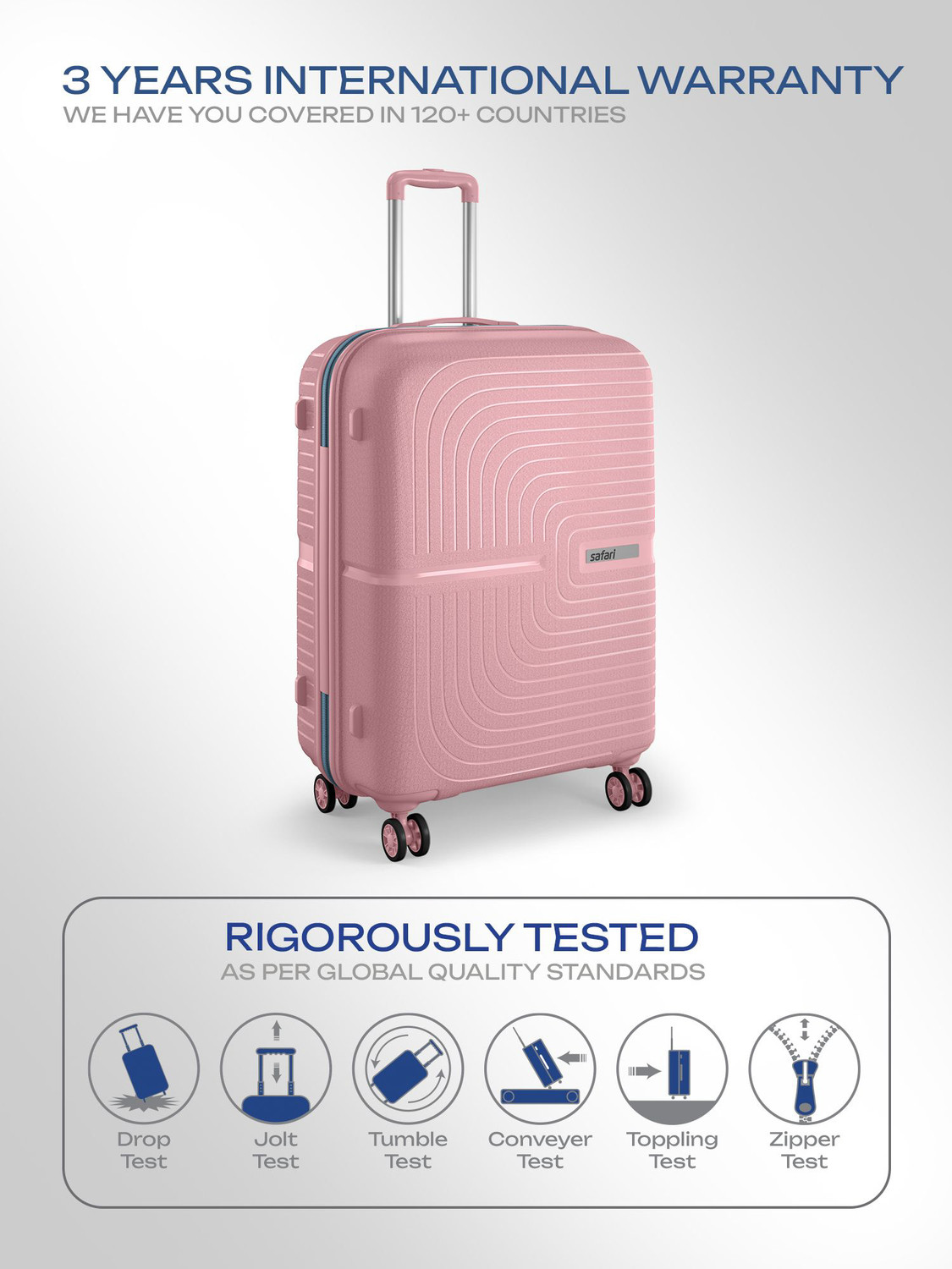 Image of SAFARI ECLIPSE NEO 55 /66 /75 4W ROSE GOLD Cabin & Check-in Set 8 Wheels - 30 Inches