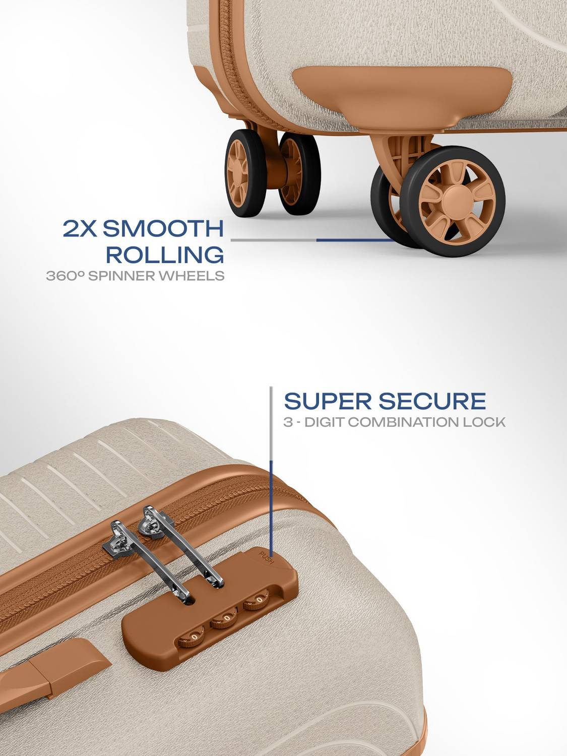 SAFARI Eclipse Neo 75 30 Inches Beige Suitcase - Image 3