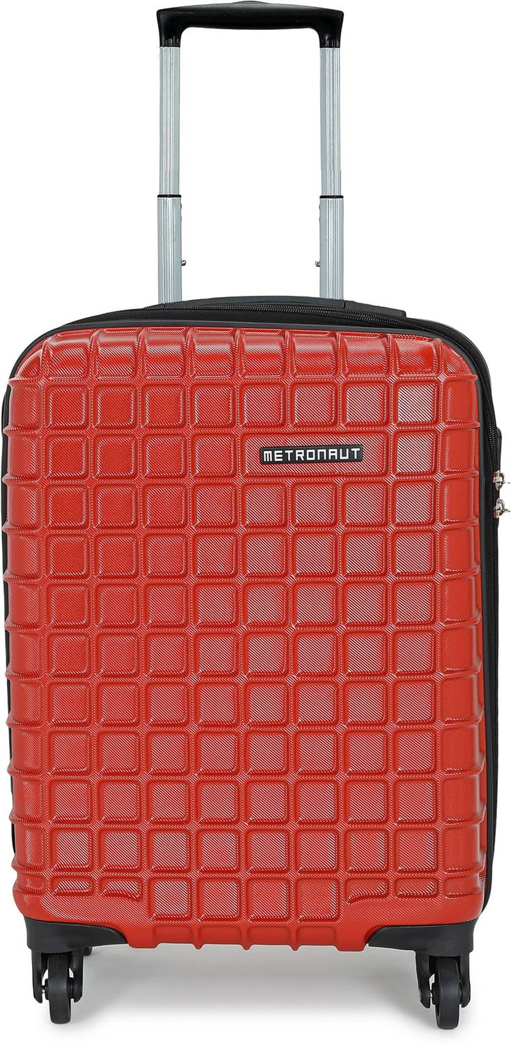 METRONAUT Small Cabin Suitcase (53 cm) 4 Wheels - Grid - Red