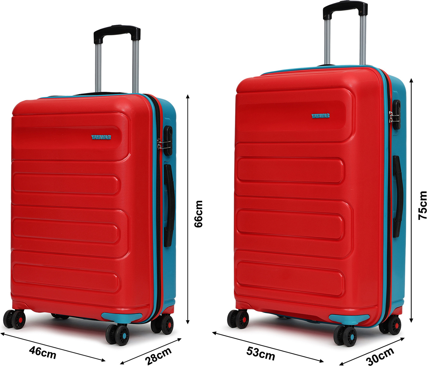 Image of YAYAVAR TOKYO REMIX FunColours UNBREAKABLE PREMIUM RANGE(5 YEARS INTERNATIONAL WARRANTY) Cabin & Check-in Set 8 Wheels - 26 inch