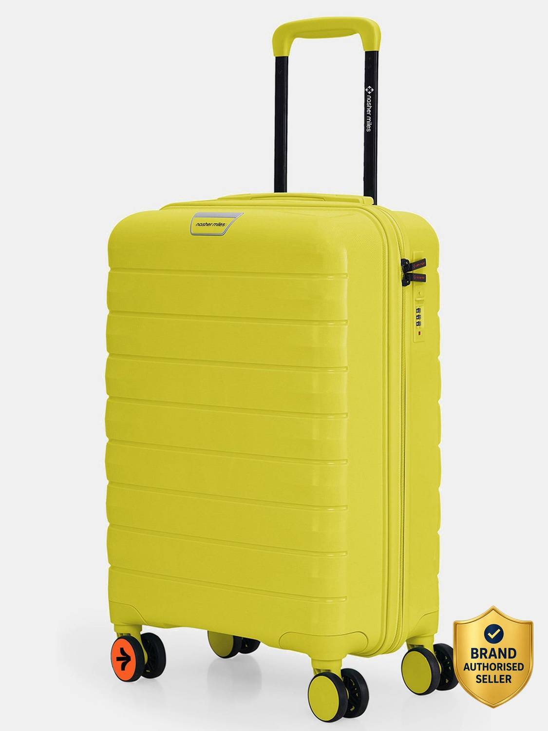 NASHER MILES Hard-Sided Polypropylene Cabin Luggage Mustard Yellow 55cm Trolley Bag Cabin Suitcase 8 Wheels - 20 inch
