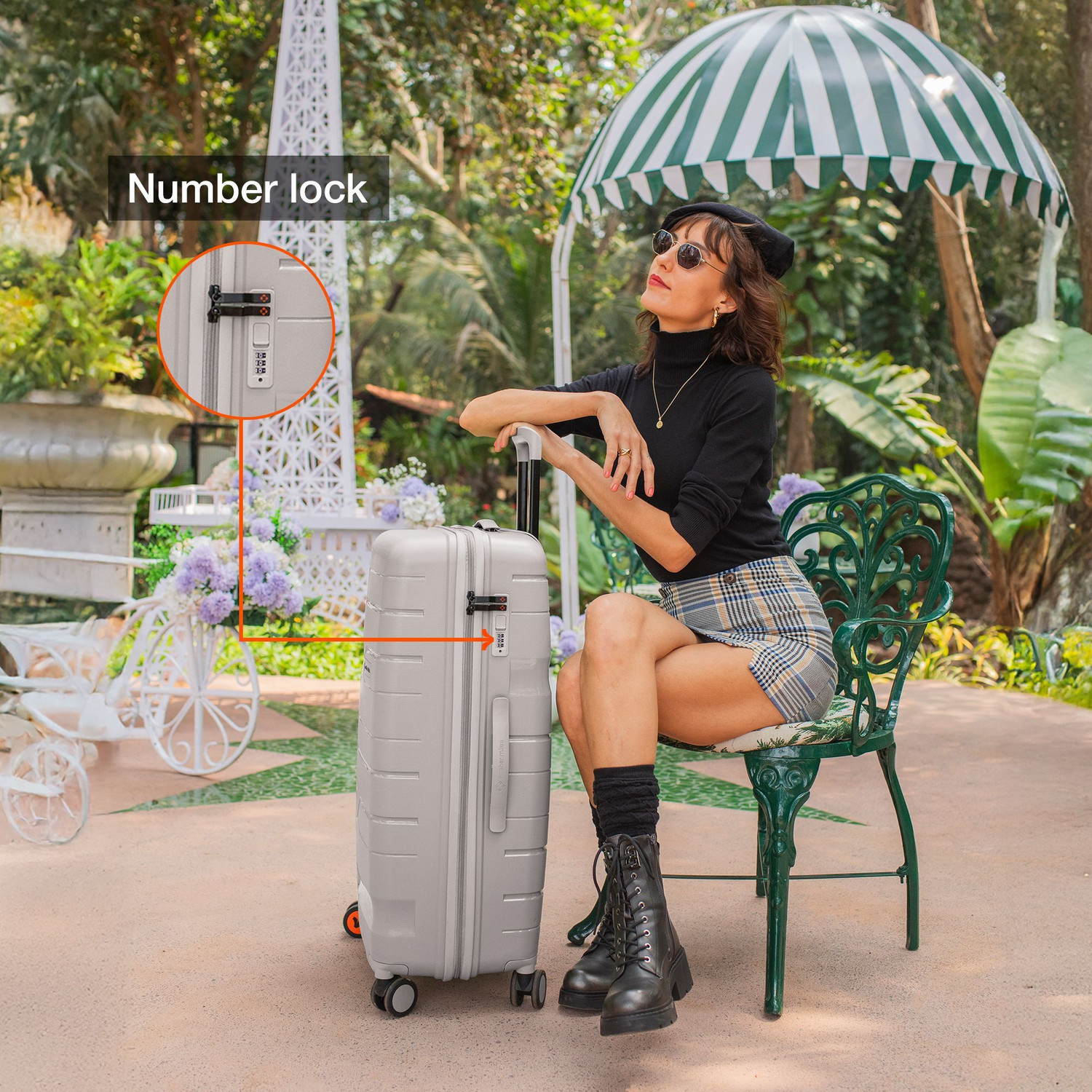 Image of NASHER MILES Paris Polypropylene 28 inch Hard-Sided Spinner Trolley Bag for Travel & Business Check-in Suitcase 8 Wheels - 28 inch