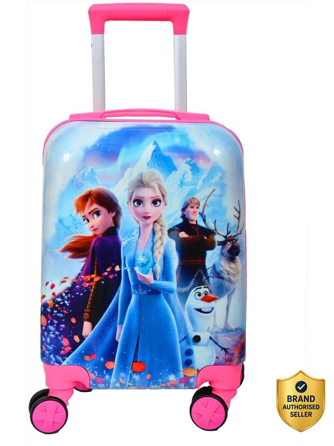 Image of Miss & Chief ABS Hard Shell Cartoon Print Kids Travel Trolley Bag With 360 spinner wheels Cabin Suitcase 4 Wheels - 20 inch