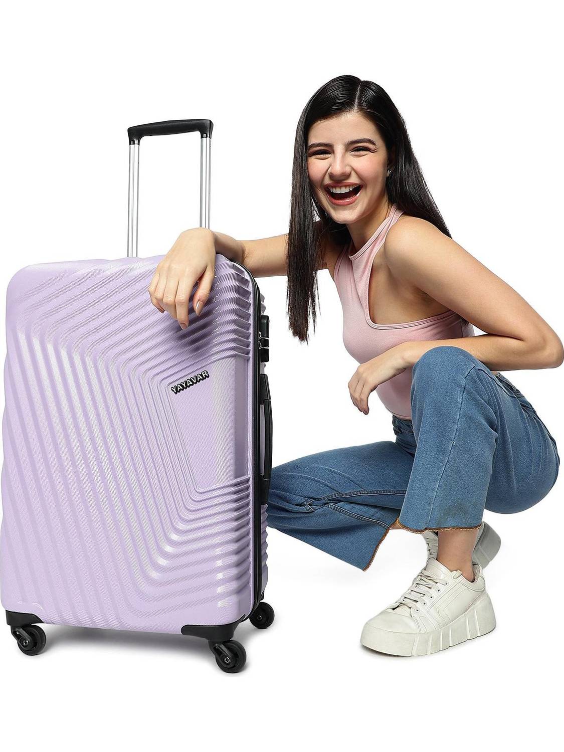 YAYAVAR MONACO Scratchproof 360Degree Rotating Latest Design Trolley Bag Check-in Suitcase 4 Wheels - 26 Inch