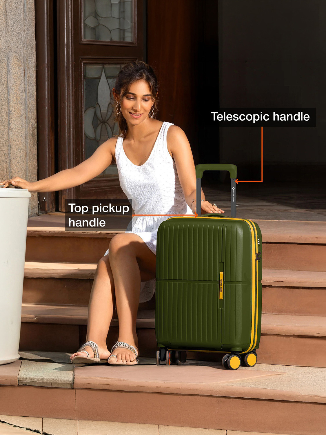 Image of NASHER MILES Springfield Hard-Sided Polypropylene Cabin Luggage 20inch Trolley Bag for Travel Cabin Suitcase 8 Wheels - 20 inch