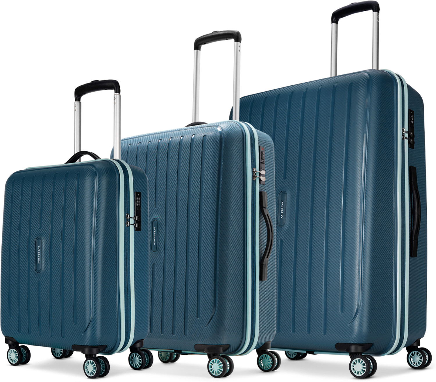 Image of ARISTOCRAT Photon Max Hard Side Luggage | Trolley Bag With Flushed Combination Lock Cabin & Check-in Set 4 Wheels - 30 Inch