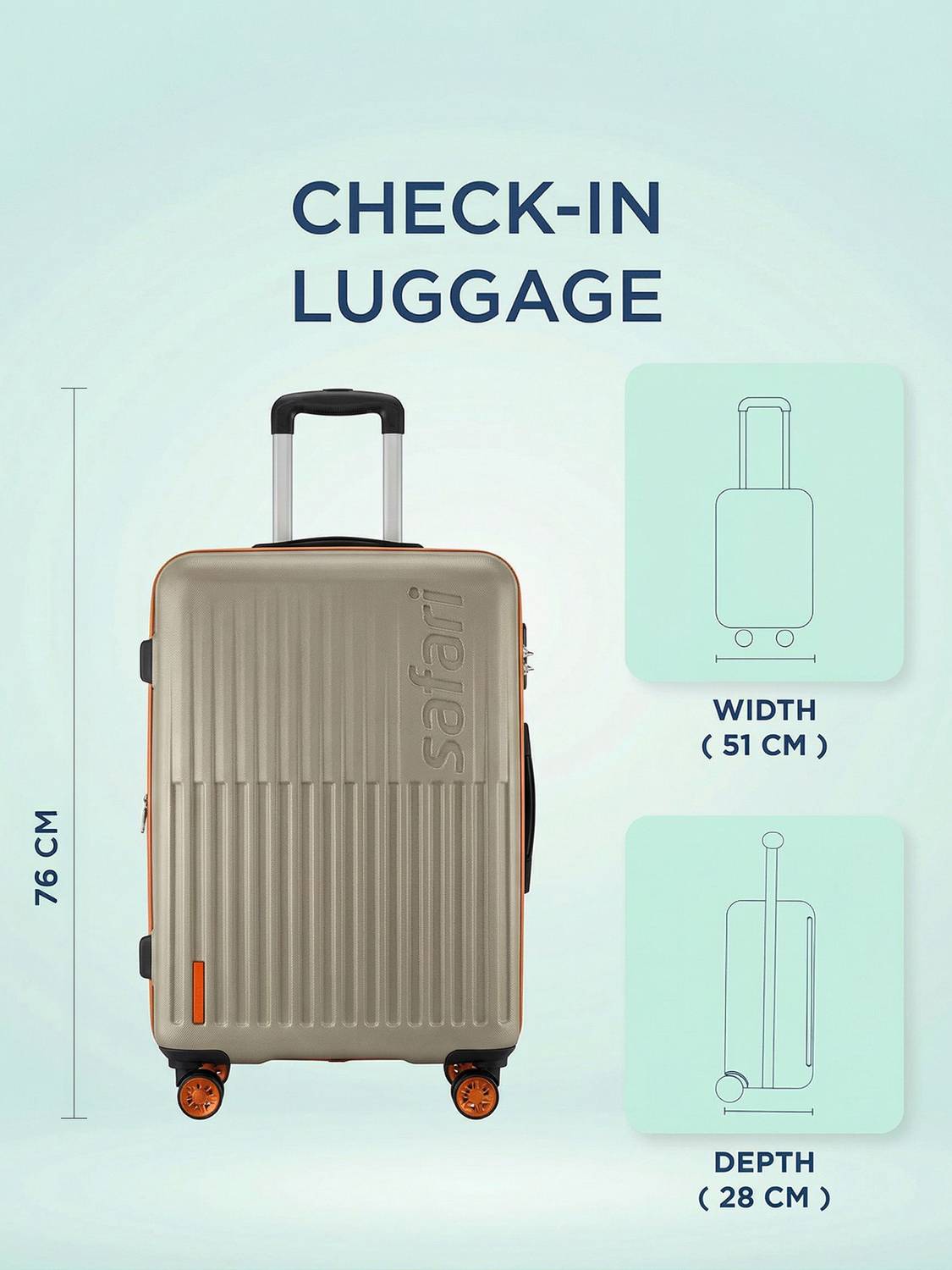 SAFARI ASTRA NEO Cabin & Check-in Set 8 Wheels - 30 inch Champagne