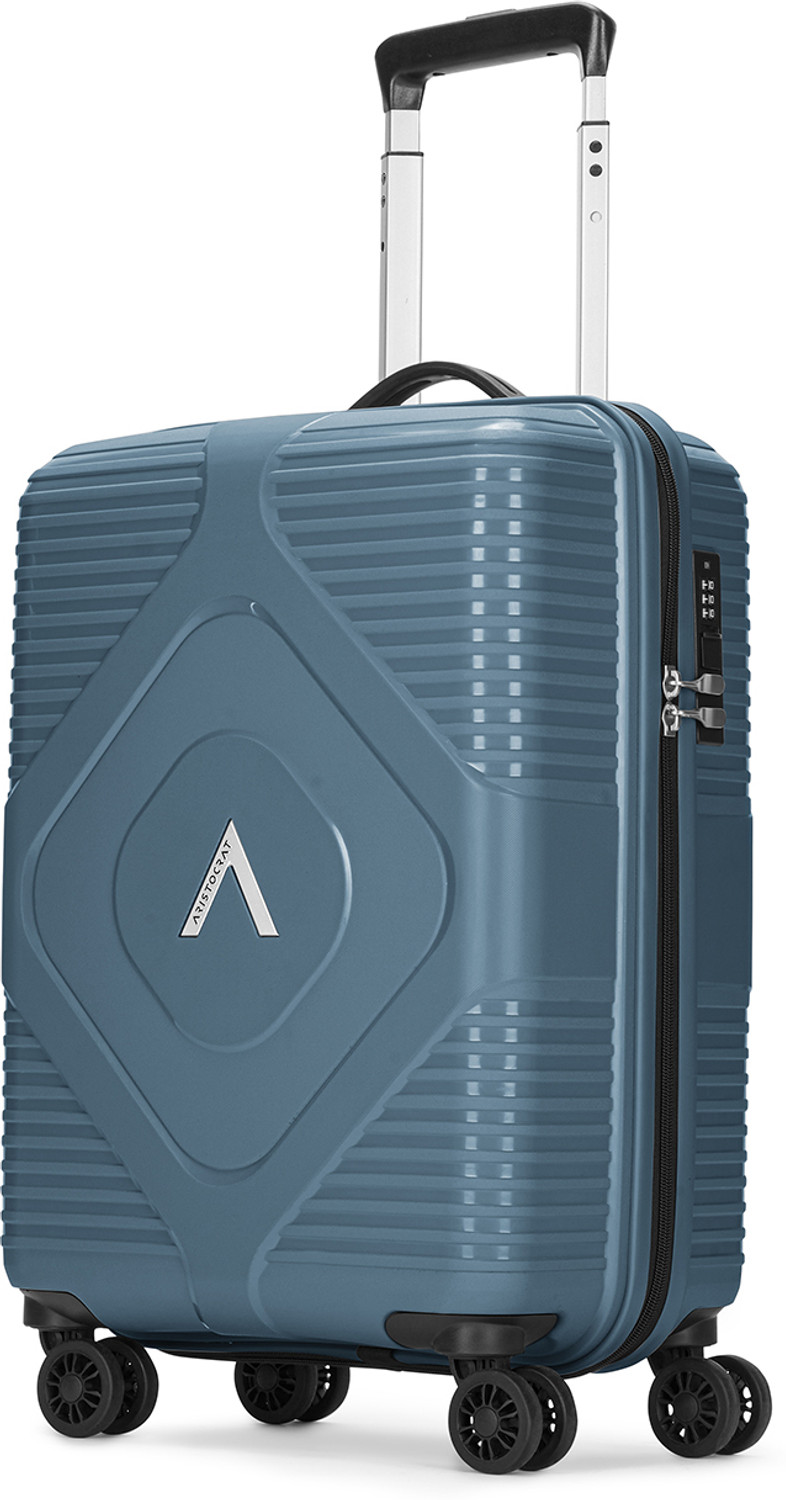 Image of ARISTOCRAT Crystal Cabin Trolley Bag | Small Hard Luggage with Flushed Combination Lock Cabin Suitcase 8 Wheels - 22 Inch