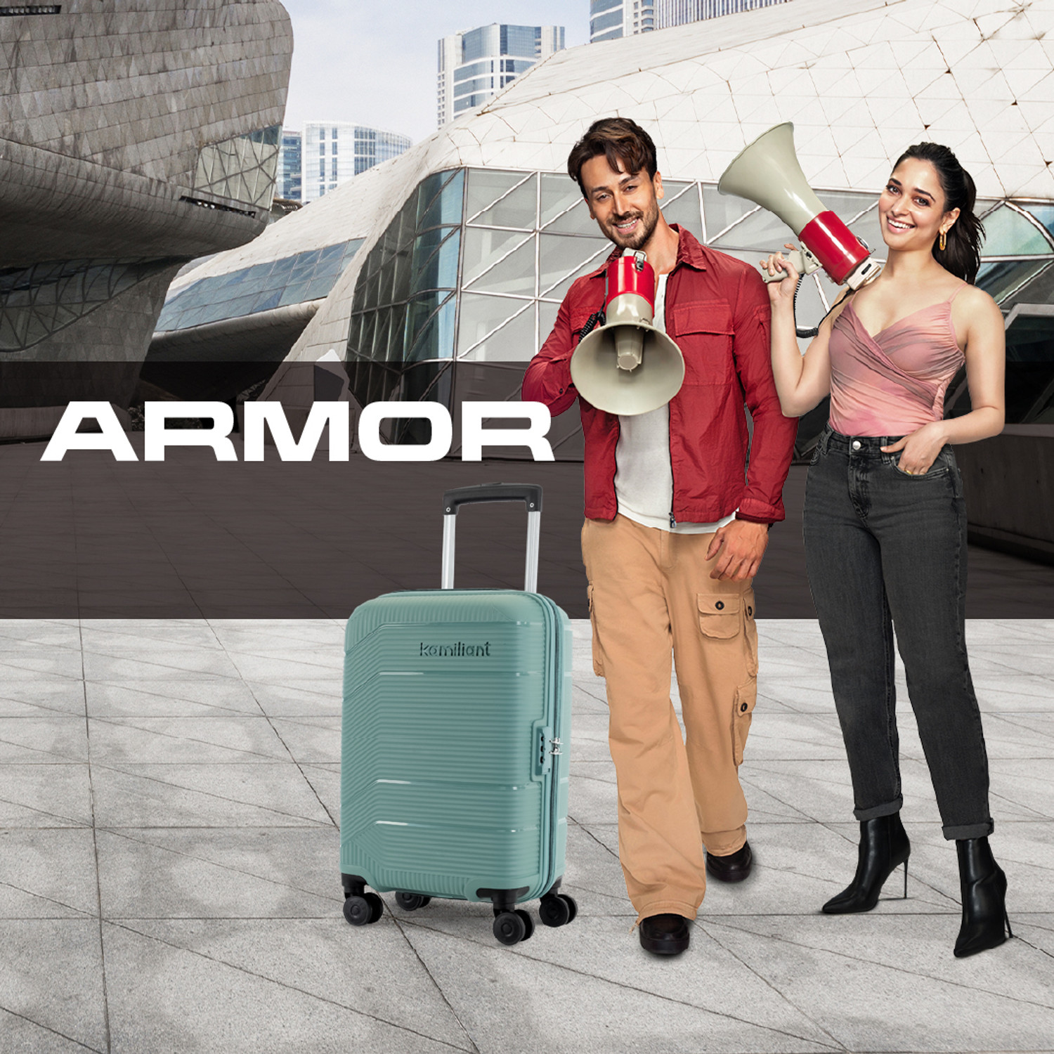 Image of KAMILIANT by American Tourister ARMOR Cabin Suitcase 8 Wheels - 21 inches