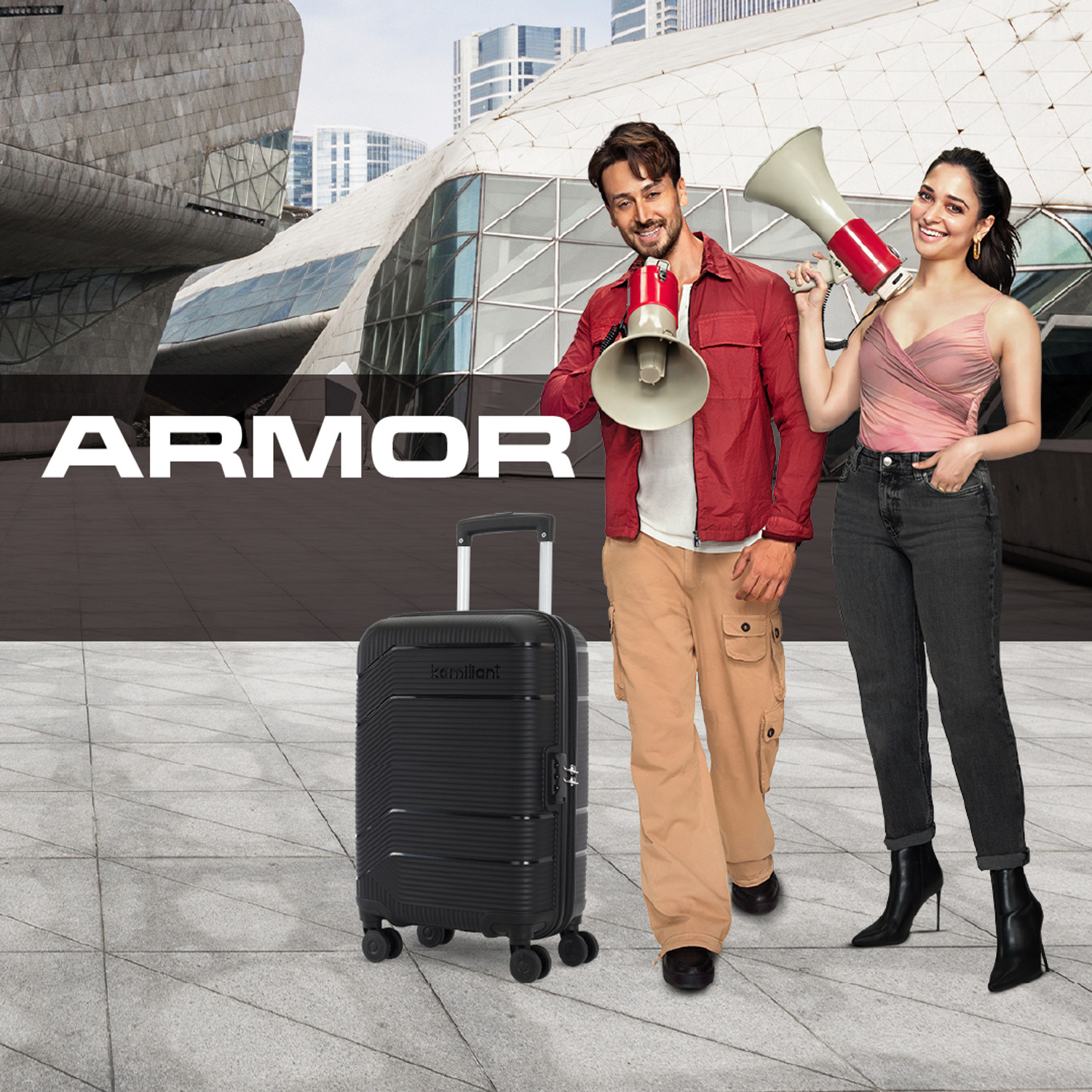 Image of KAMILIANT by American Tourister ARMOR Cabin Suitcase 8 Wheels - 21 inches