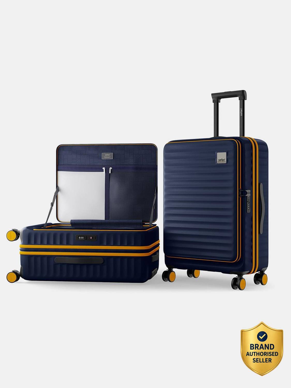 SAFARI Froniq 68 Expandable Check-in Suitcase 8 Wheels - 27 inch Navy Blue - Price in India | Flipkart.com