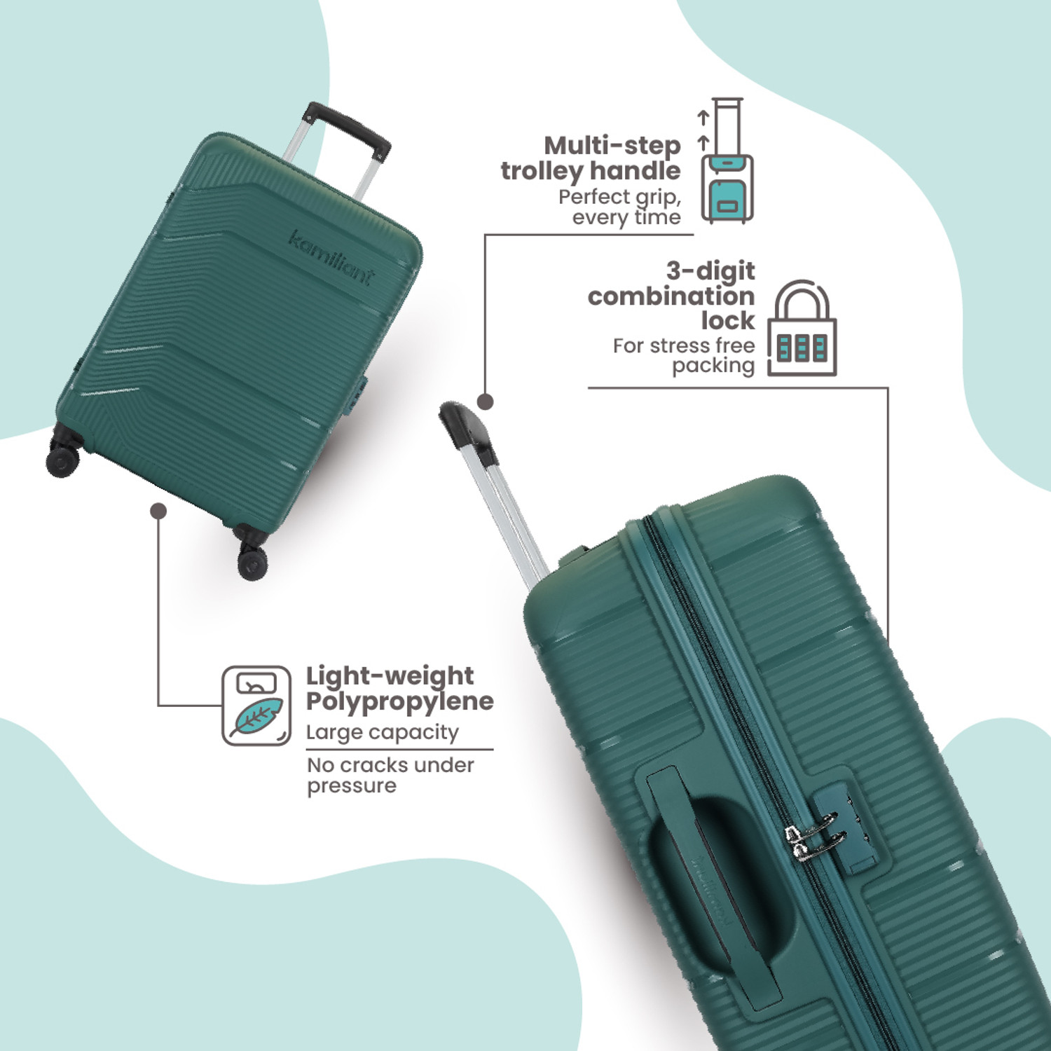 Image of KAMILIANT ARMOR Check-in Suitcase 8 Wheels - 30 inches