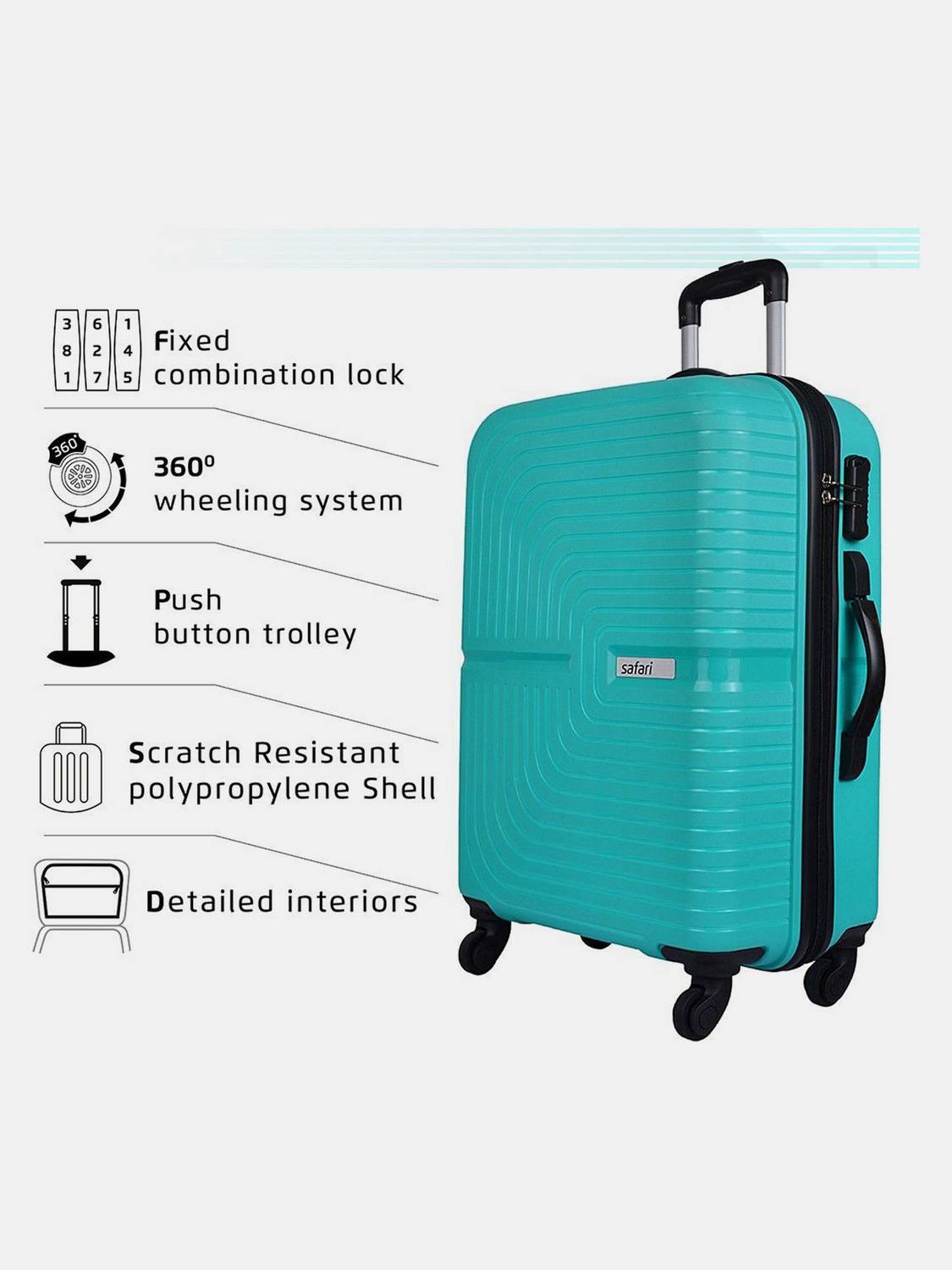 SAFARI Eclipse 3 Small 55cm Luggage Set Pack of 3 - Image 3