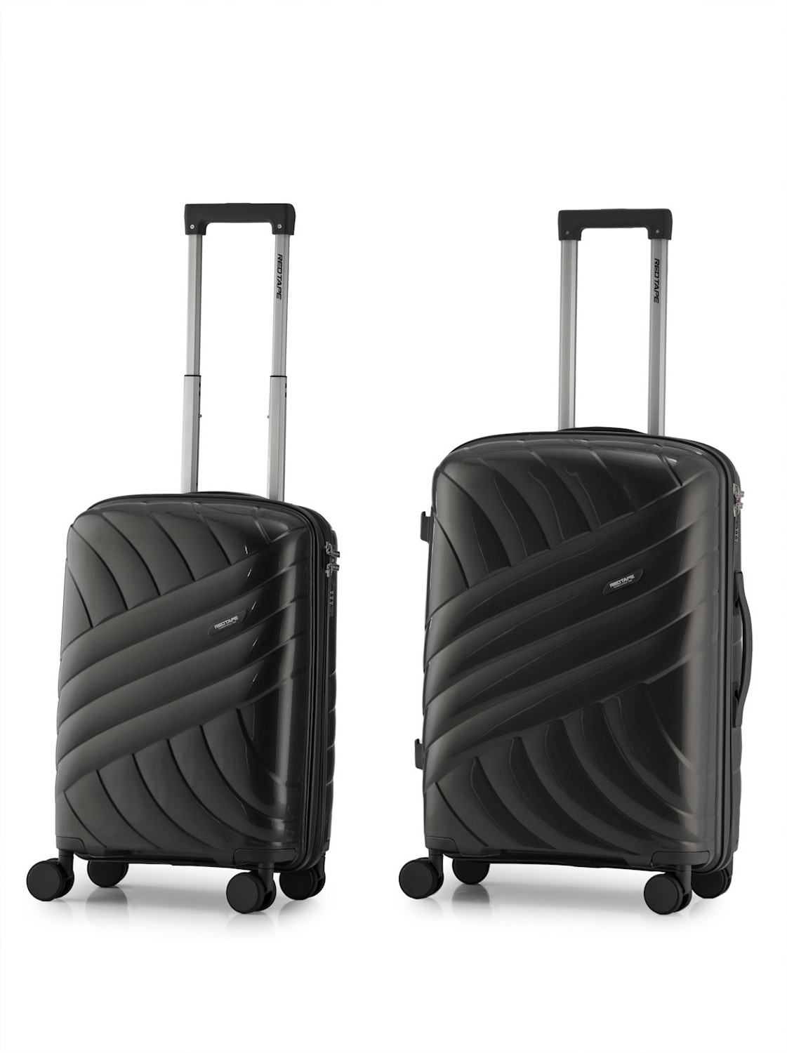 Image of Red Tape Unisex Polycarbonate Hard Trolley Bag Set of 2 (Medium 66 cm + Small 56 cm) Cabin & Check-in Set 8 Wheels - 24 inch