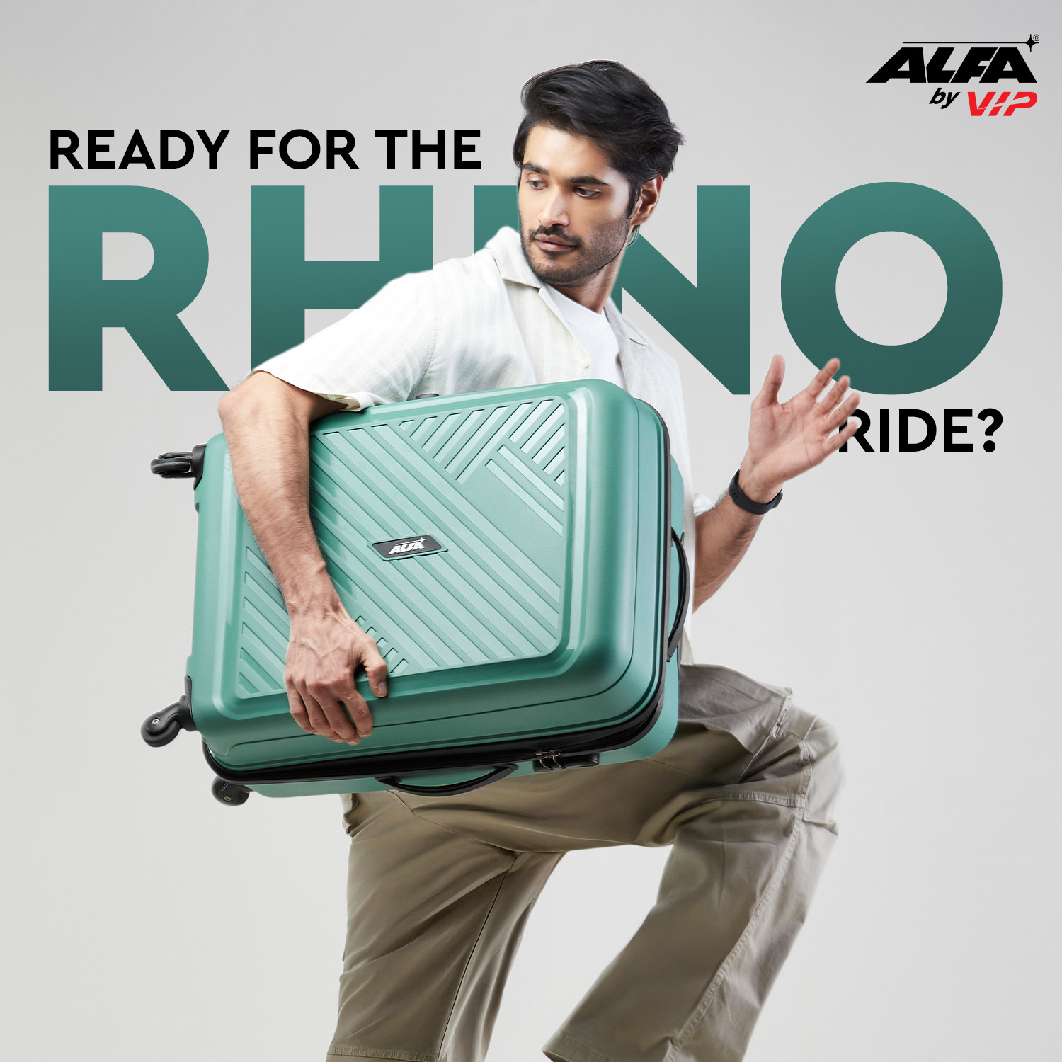 Image of ALFA by VIP Rhino 3 (Small 55cm| Medium 65cm | Large 75cm) - Trolley Bag Cabin & Check-in Set 8 Wheels - 30 Inch