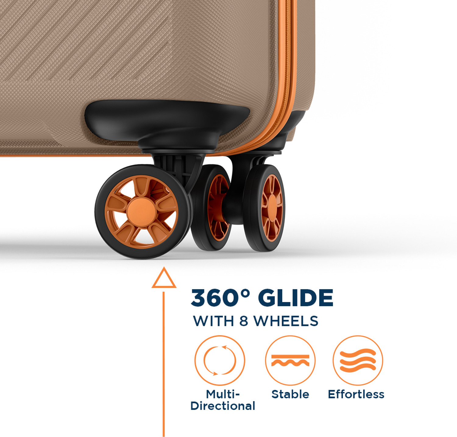 Image of Safari Fury 55 4W Fossil Cabin Suitcase 8 Wheels - 22 Inches