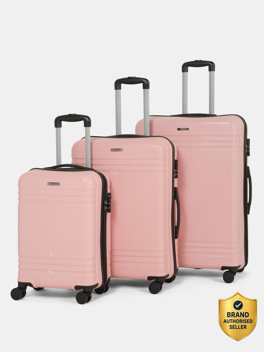 Image of Teakwood Leathers Unisex Textured Set of 3 Trolley Bag (Small-Medium-Large,Rose) Cabin & Check-in Set 8 Wheels - 30 INCH