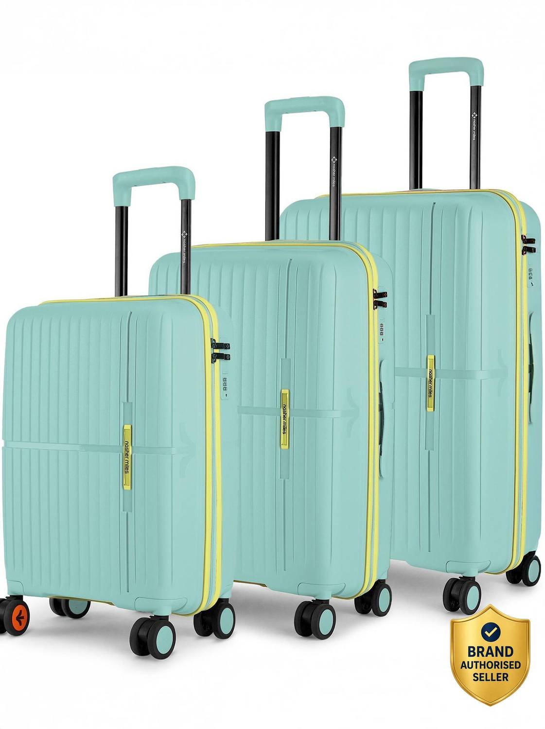 NASHER MILES Springfield HardSide Polypropylene 3 Cool Mint Trolley Bag(55,65&75cm) Cabin & Check-in Set 8 Wheels - 28 inch
