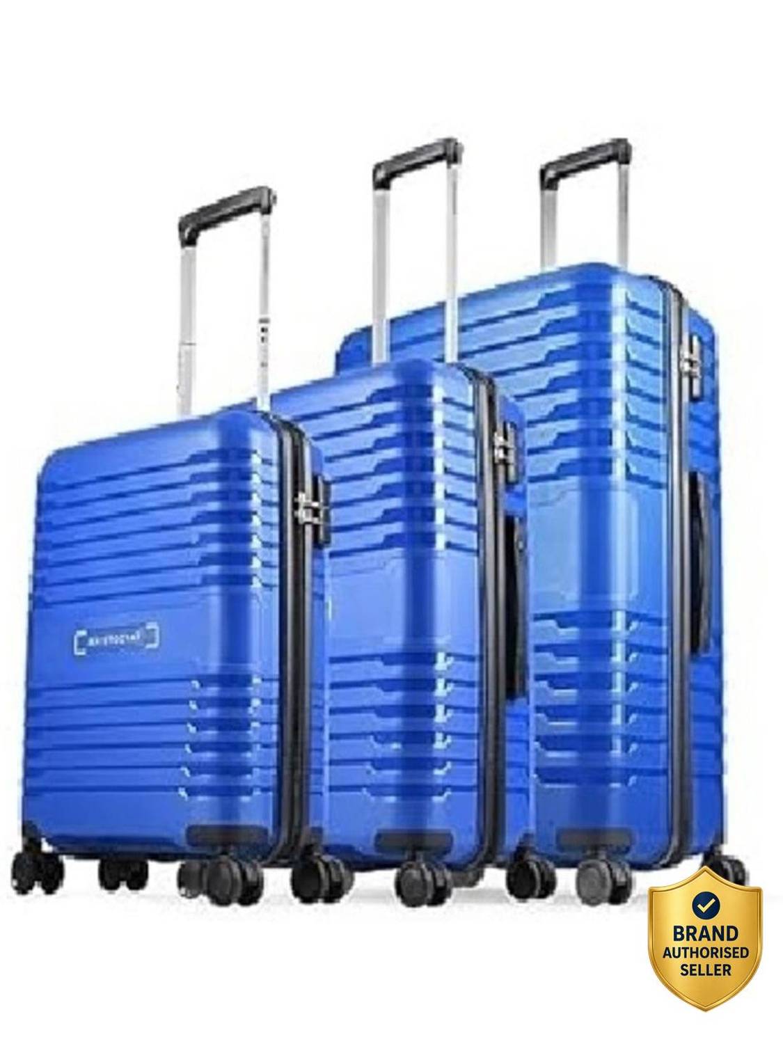ARISTOCRAT HARBOR 8W STROLLY Set of 3 (Small 59cm | Medium 68cm | Large 78cm) 360 BLUE Cabin & Check-in Set 8 Wheels - 40 inch