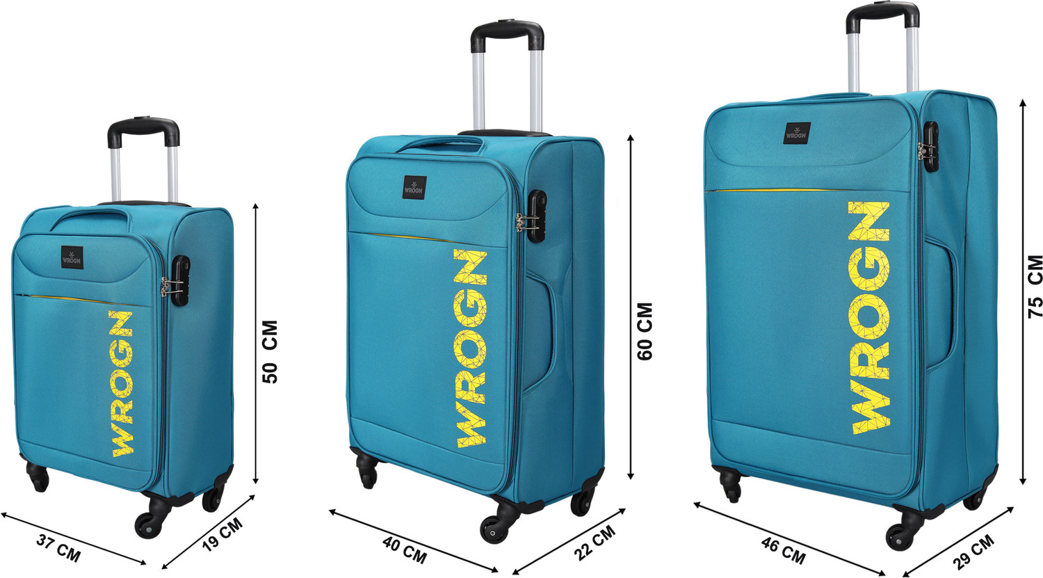 Image of WROGN Aspire Set-3(22 Inch+26 Inch+ 30 Inch) Cabin & Check-in Set 4 Wheels - 30 inch