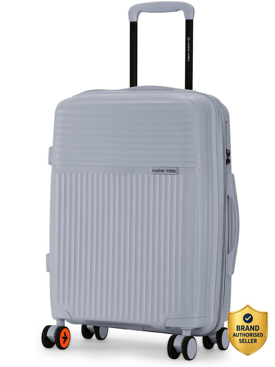 Image of NASHER MILES Krabi Expander Hardside Polypropylene Cabin Grey 55cm Trolley Bag Expandable Cabin Suitcase 8 Wheels - 20 inch