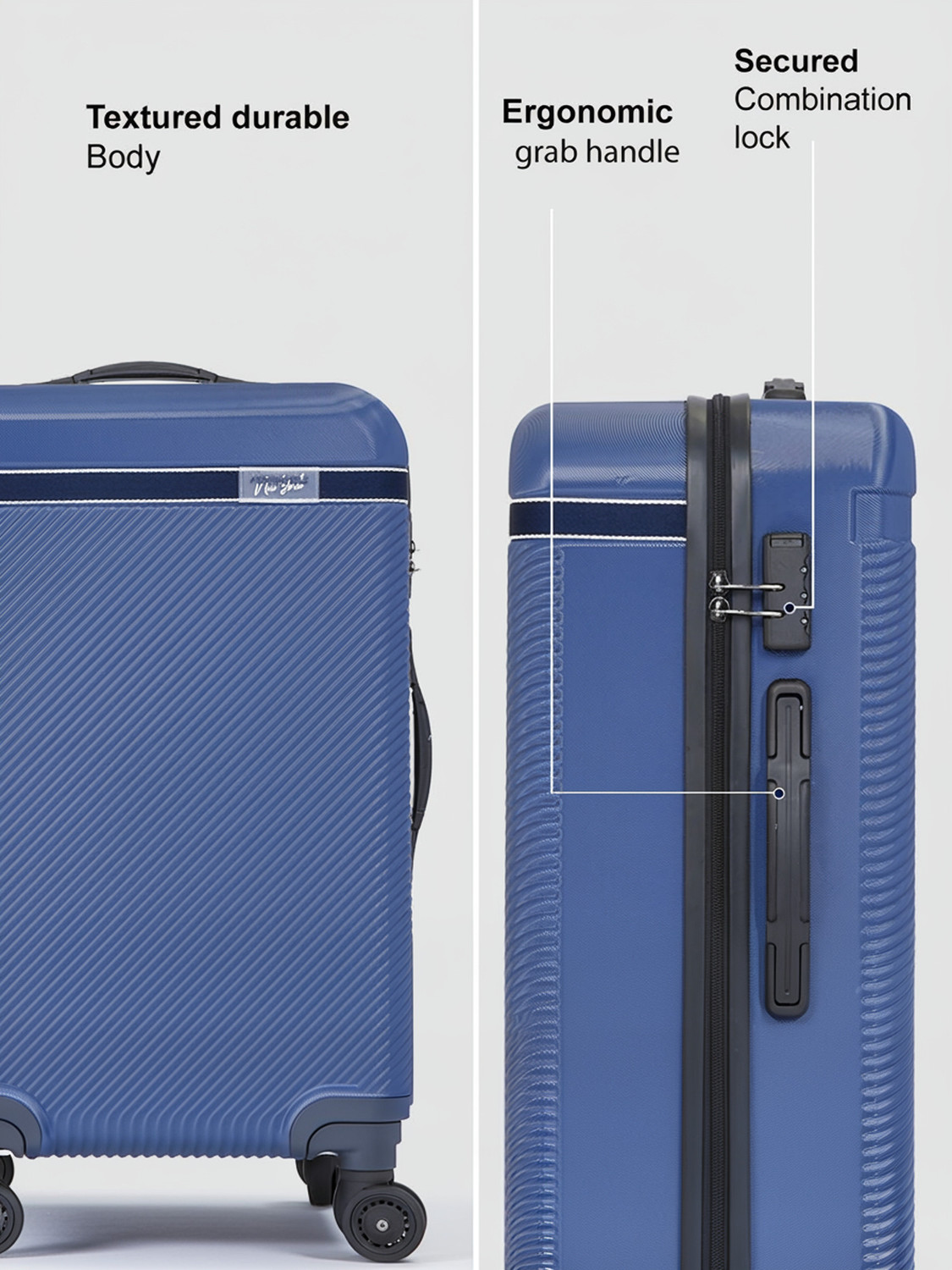 Image of AEROPOSTALE Large Check-in Suitcase (75 cm) 8 Wheels - Denver - Blue
