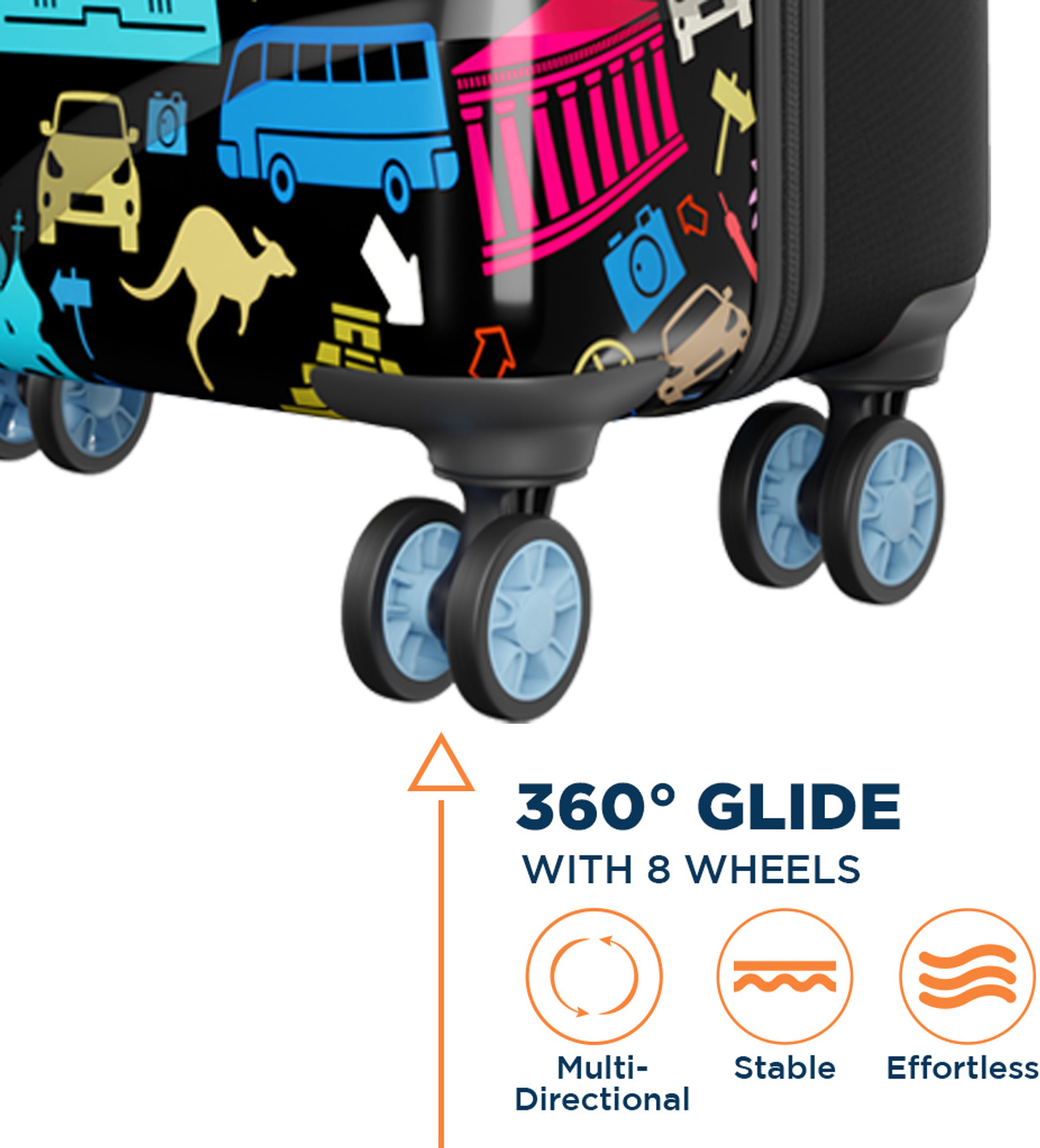 Image of Safari WANDERLUST PLUS 75 4W PRINTED Check-in Suitcase 8 Wheels - 31 Inches